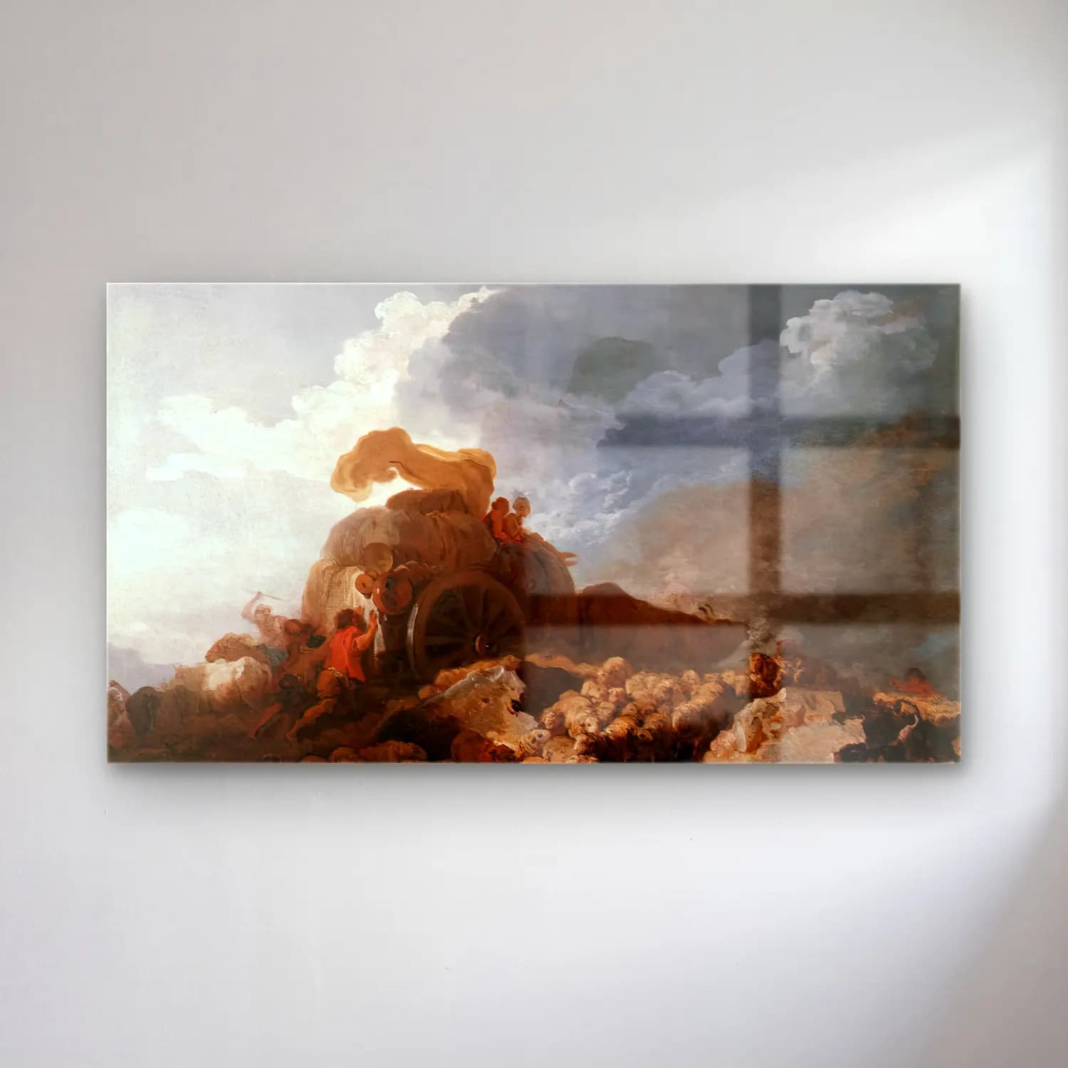 Jean-Honoré Fragonard – The Storm cam tablo — Jean-Honoré Fragonard – The Storm — yağlı boya savaş sahnesi