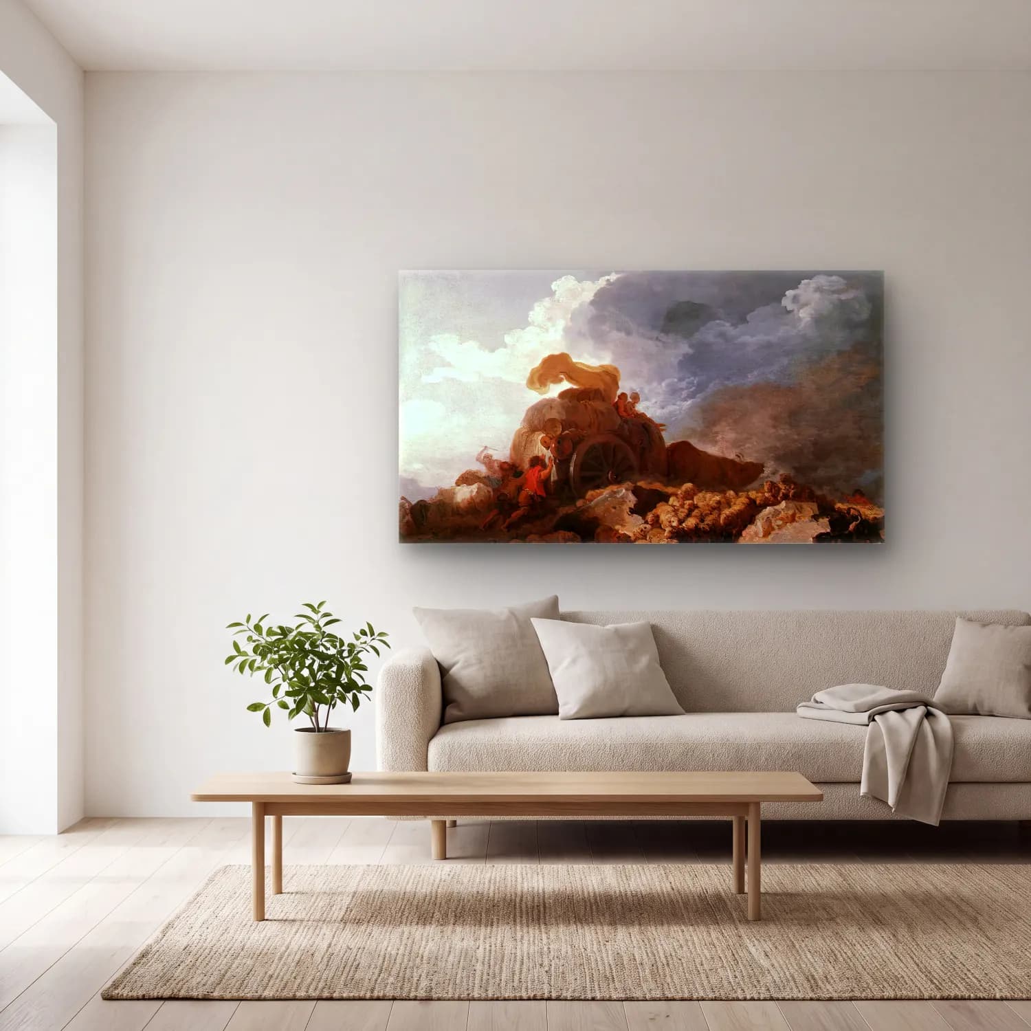 Jean-Honoré Fragonard – The Storm cam tablo — açık renk salonda