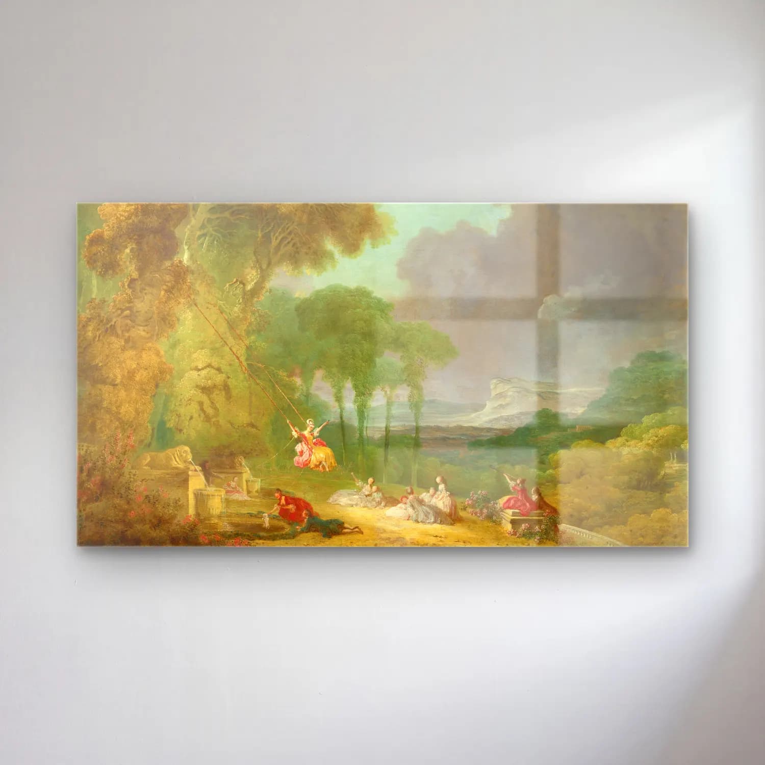 Jean-Honoré Fragonard – The Swing cam tablo — Jean-Honoré Fragonard – The Swing — yağlı boya mitolojik sahne
