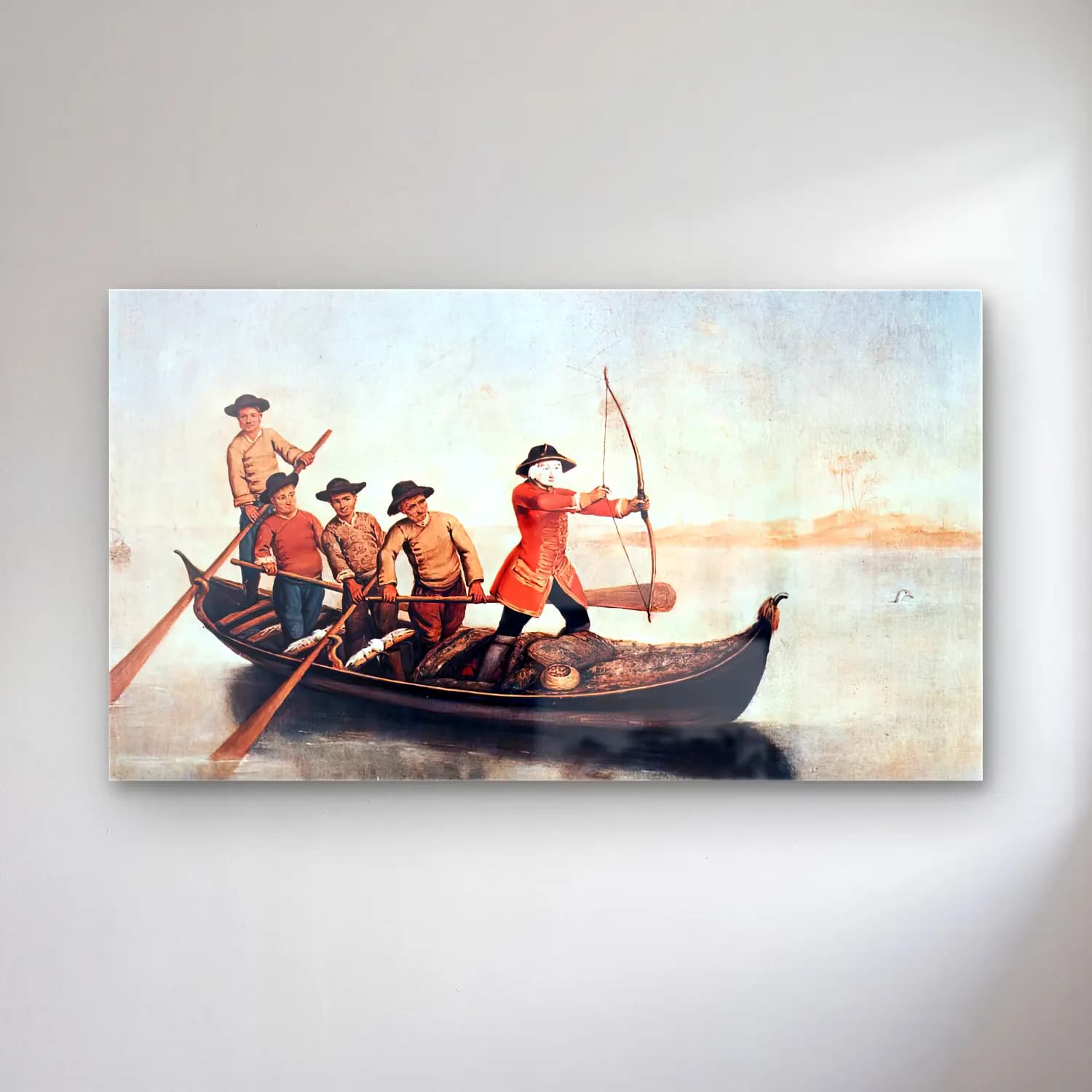 Pietro Longhi – Duck Hunters on the Lagoon cam tablo — Pietro Longhi – Duck Hunters on the Lagoon — vintage savaş sahnesi