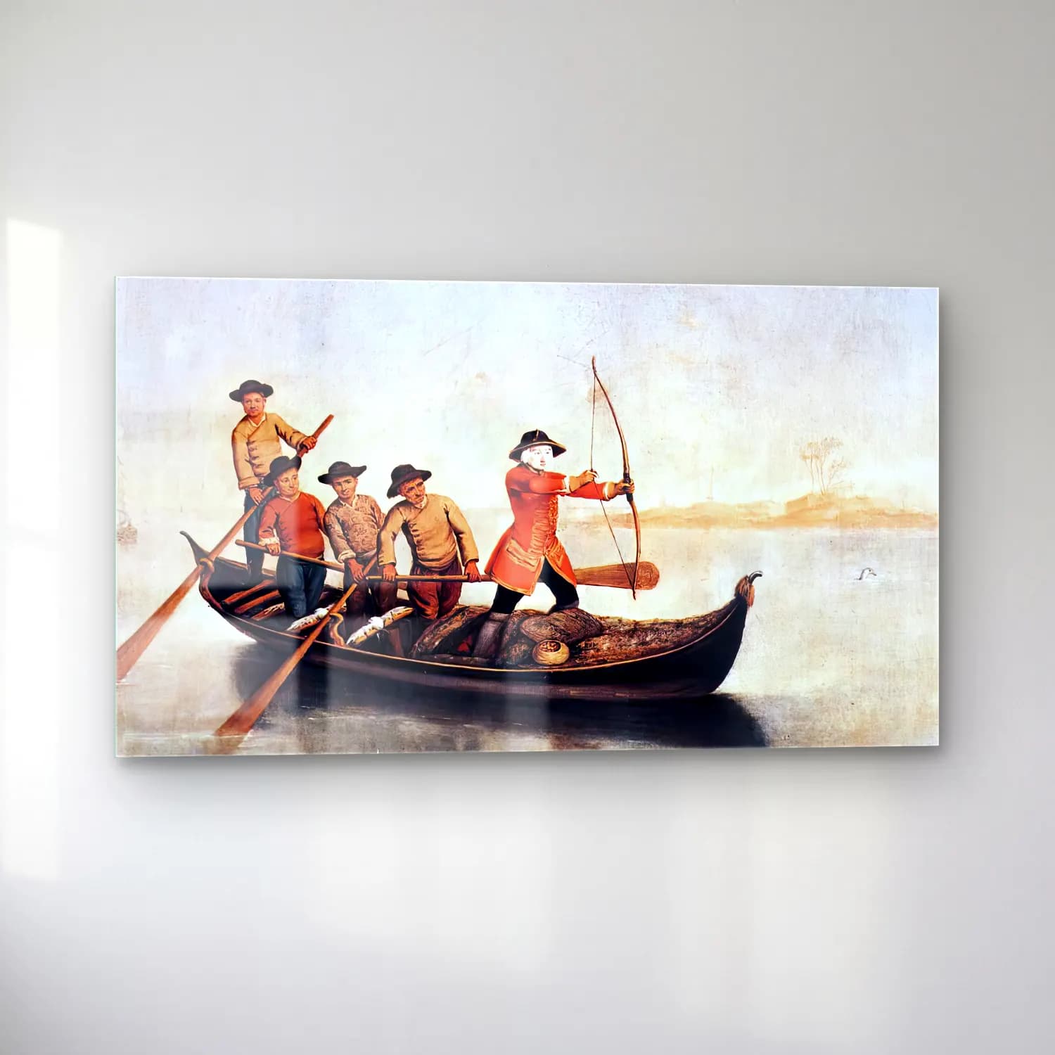 Pietro Longhi – Duck Hunters on the Lagoon cam tablo — sol açıdan görünüm