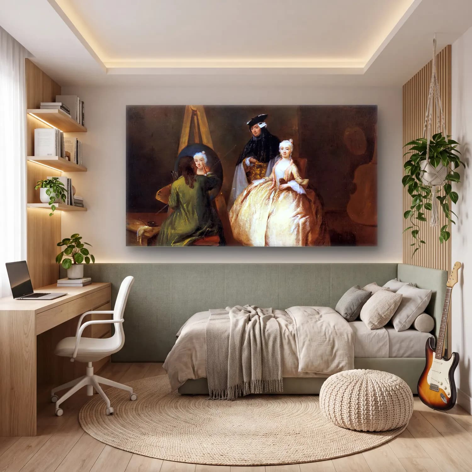Pietro Longhi – Painter in his Studio cam tablo — genç odasında