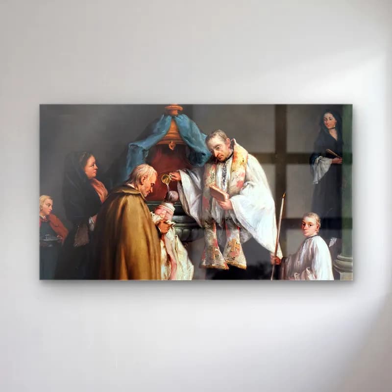 Pietro Longhi – The Baptism cam tablo — Pietro Longhi – The Baptism — yağlı boya dini sahne