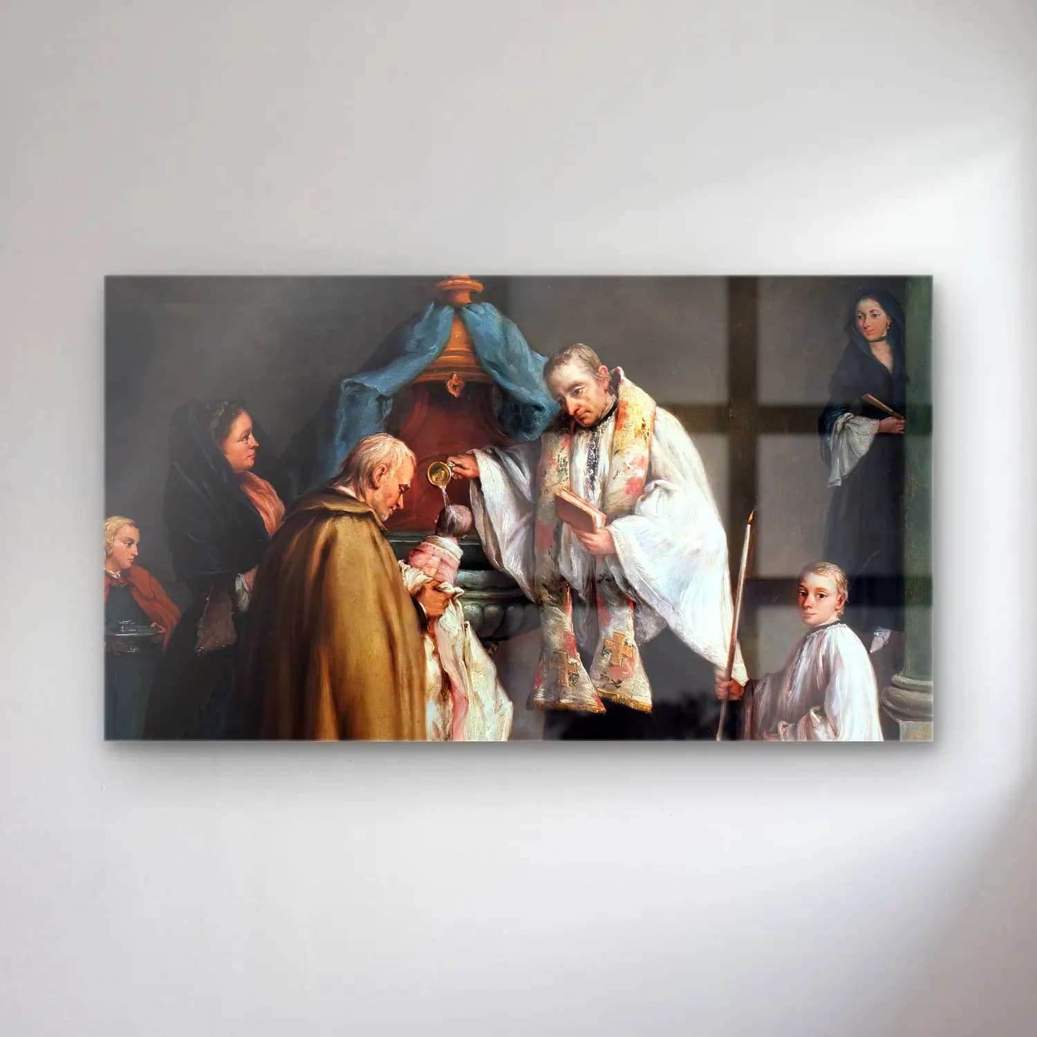 Pietro Longhi – The Baptism cam tablo — Pietro Longhi – The Baptism — yağlı boya dini sahne