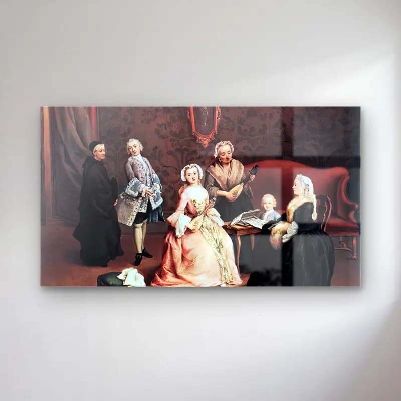 Pietro Longhi – The Little Concert cam tablo — Pietro Longhi – The Little Concert — vintage vintage i̇ç mekân
