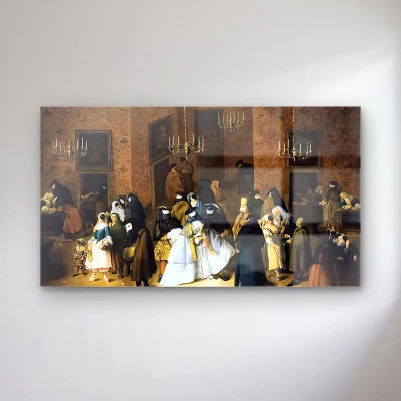 Pietro Longhi – The Ridotto in Venice cam tablo — Pietro Longhi – The Ridotto in Venice — yağlı boya dini sahne