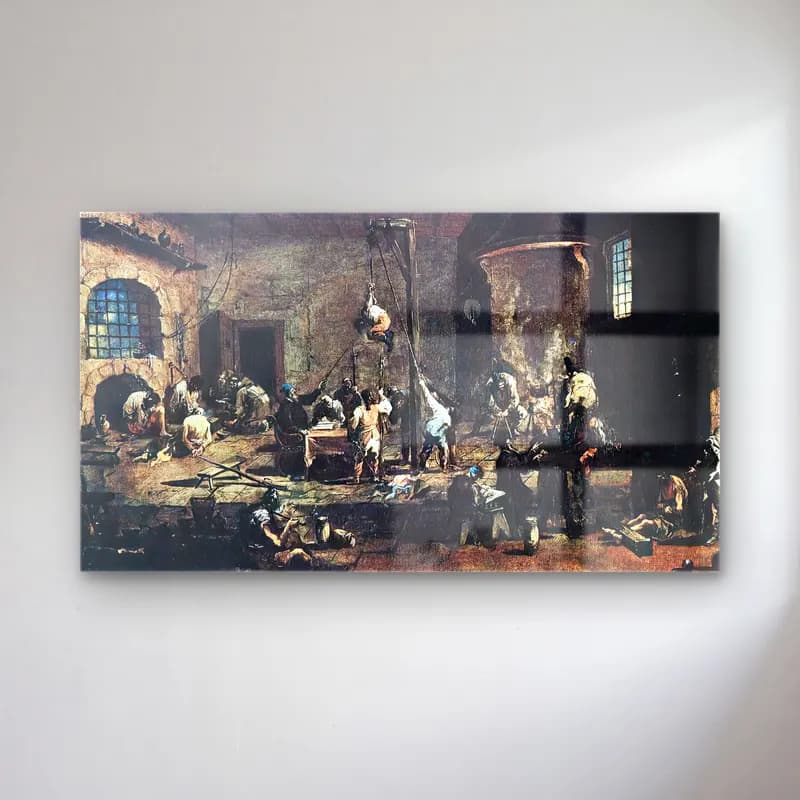 Alessandro Magnasco – Interrogations in Jail cam tablo — Alessandro Magnasco – Interrogations in Jail — vintage savaş sahnesi
