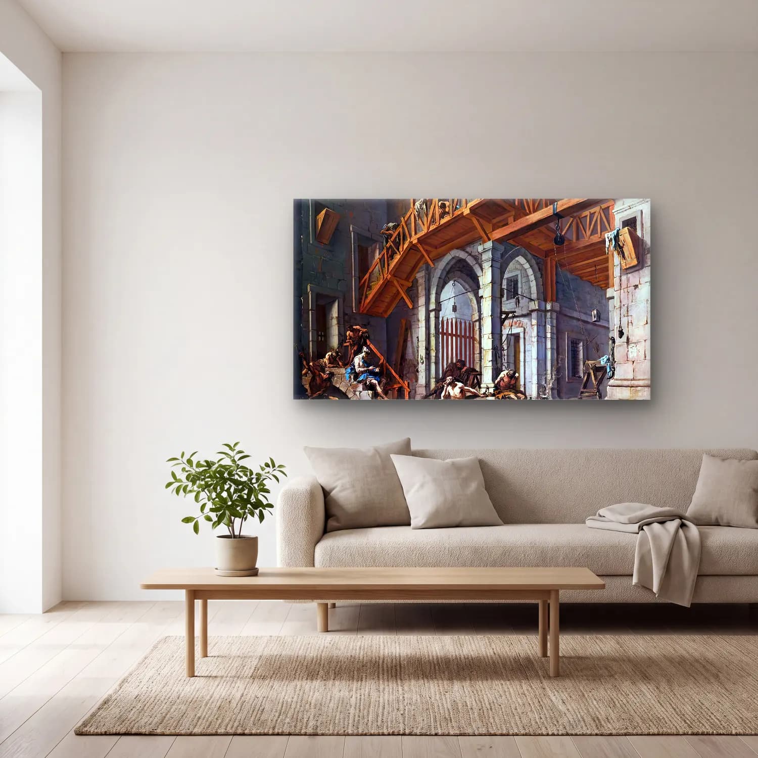Alessandro Magnasco – Joseph Interprets the Dreams of the Pharaoh s Servants… cam tablo — açık renk salonda