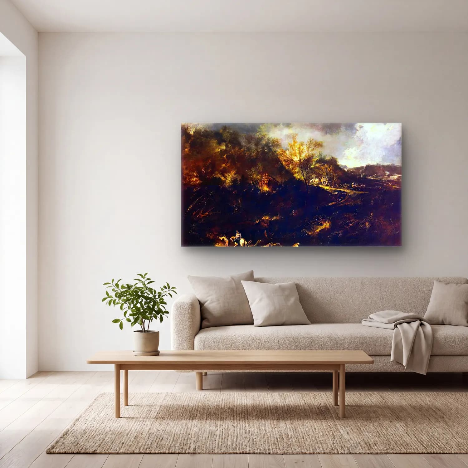 Alessandro Magnasco – Mountainous Landscape cam tablo — açık renk salonda