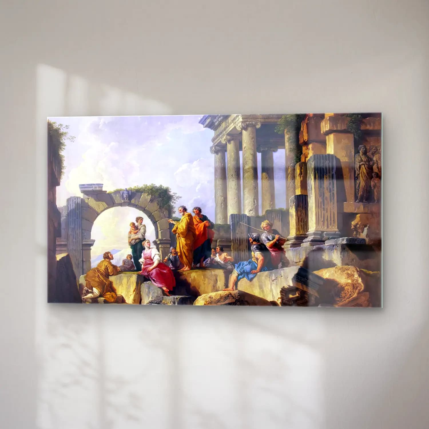 Giovanni Paolo Pannini – Apostle Paul Preaching on the Ruins cam tablo — sağ açıdan görünüm