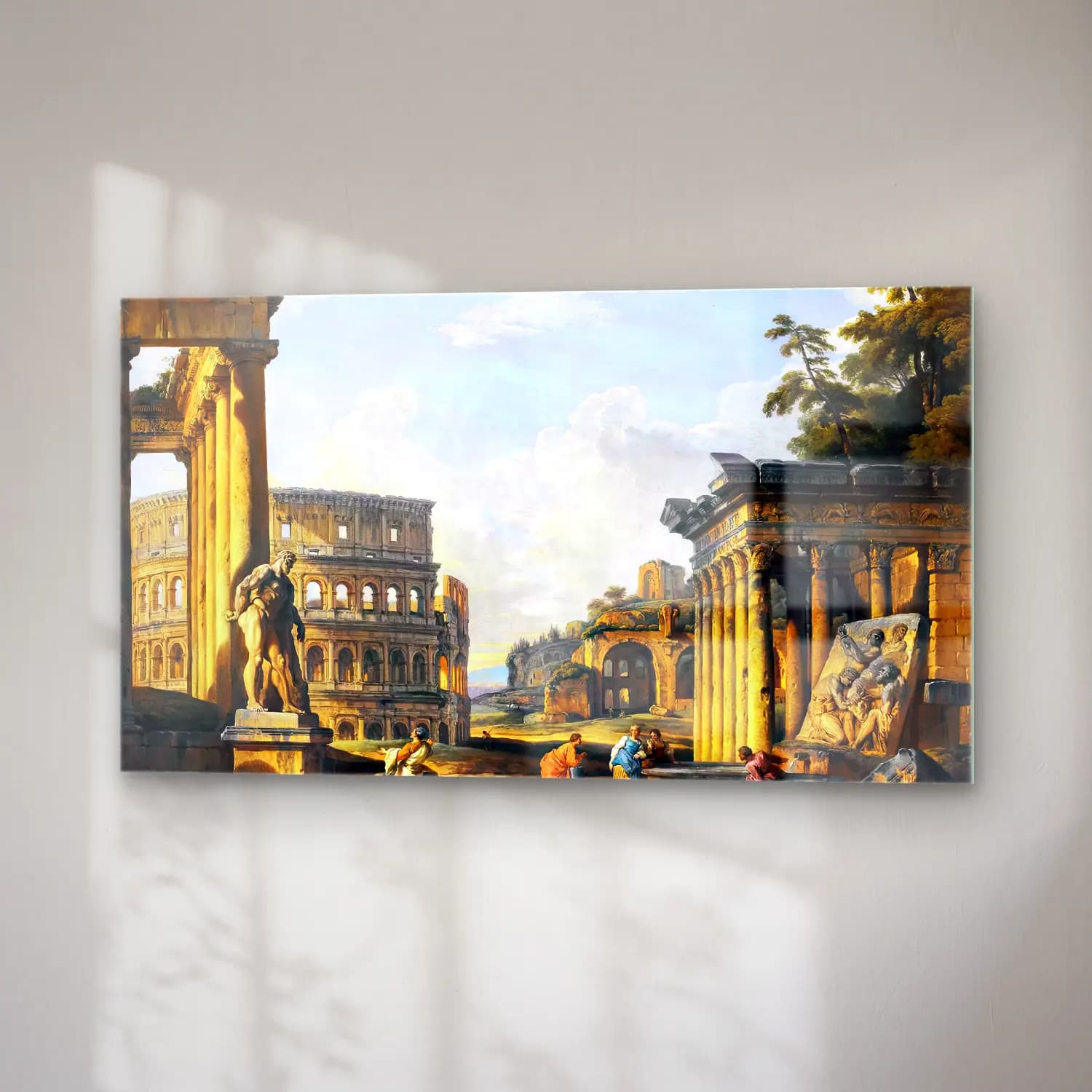 Giovanni Paolo Pannini – Capriccio of Classical Ruins cam tablo — sağ açıdan görünüm