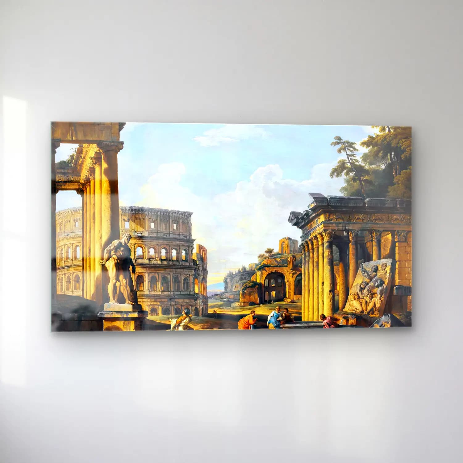 Giovanni Paolo Pannini – Capriccio of Classical Ruins cam tablo — sol açıdan görünüm