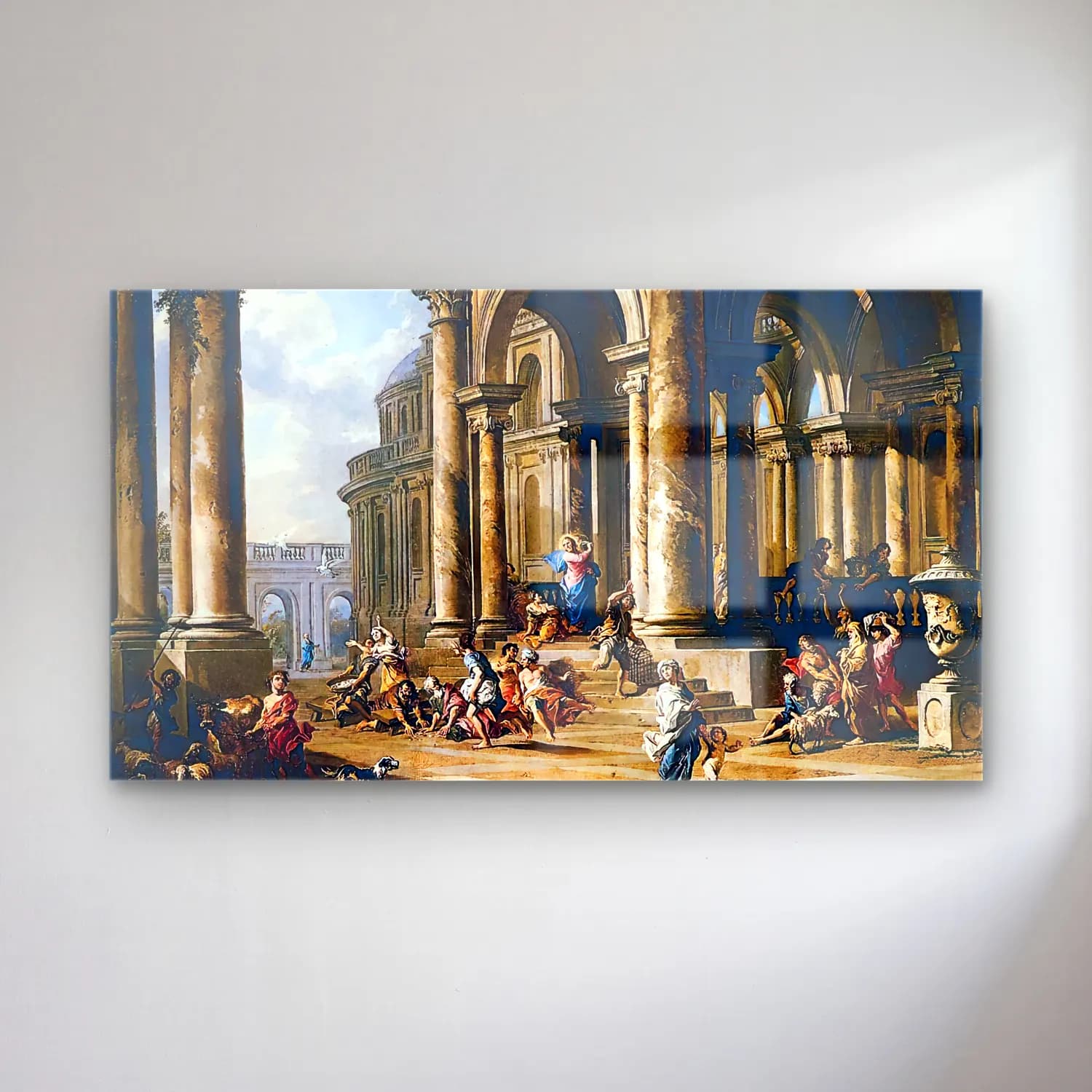 Giovanni Paolo Pannini – Expulsion of the Moneychangers from the Temple cam tablo — Giovanni Paolo Pannini – Expulsion of the Moneychangers from the Temple — yağlı boya dini sahne
