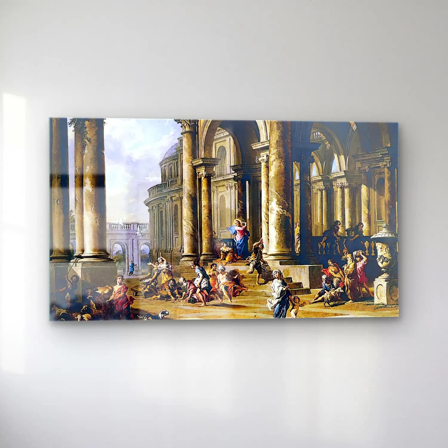 Giovanni Paolo Pannini – Expulsion of the Moneychangers from the Temple cam tablo — sol açıdan görünüm