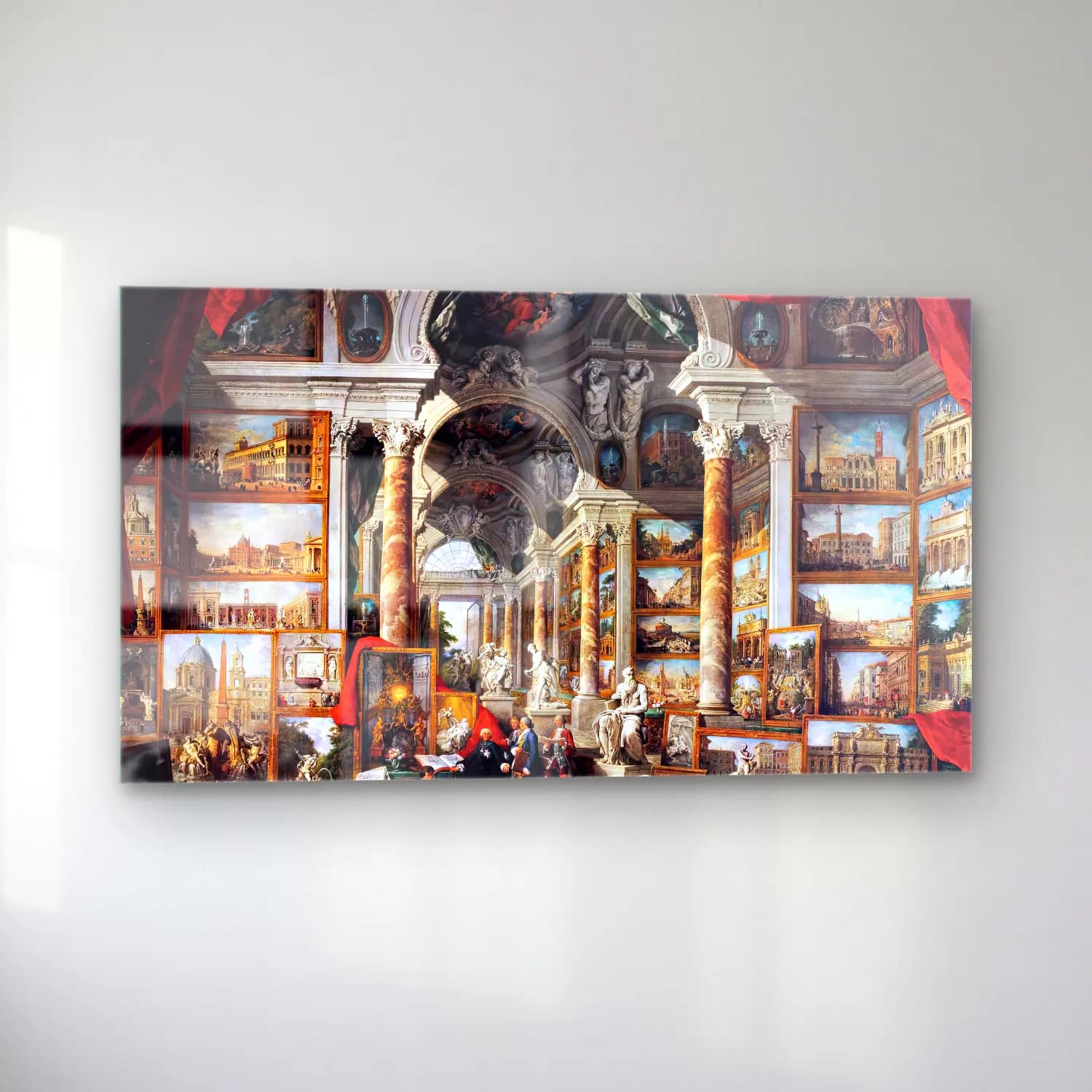 Giovanni Paolo Pannini – Gallery of Views of Modern Rome cam tablo — sol açıdan görünüm