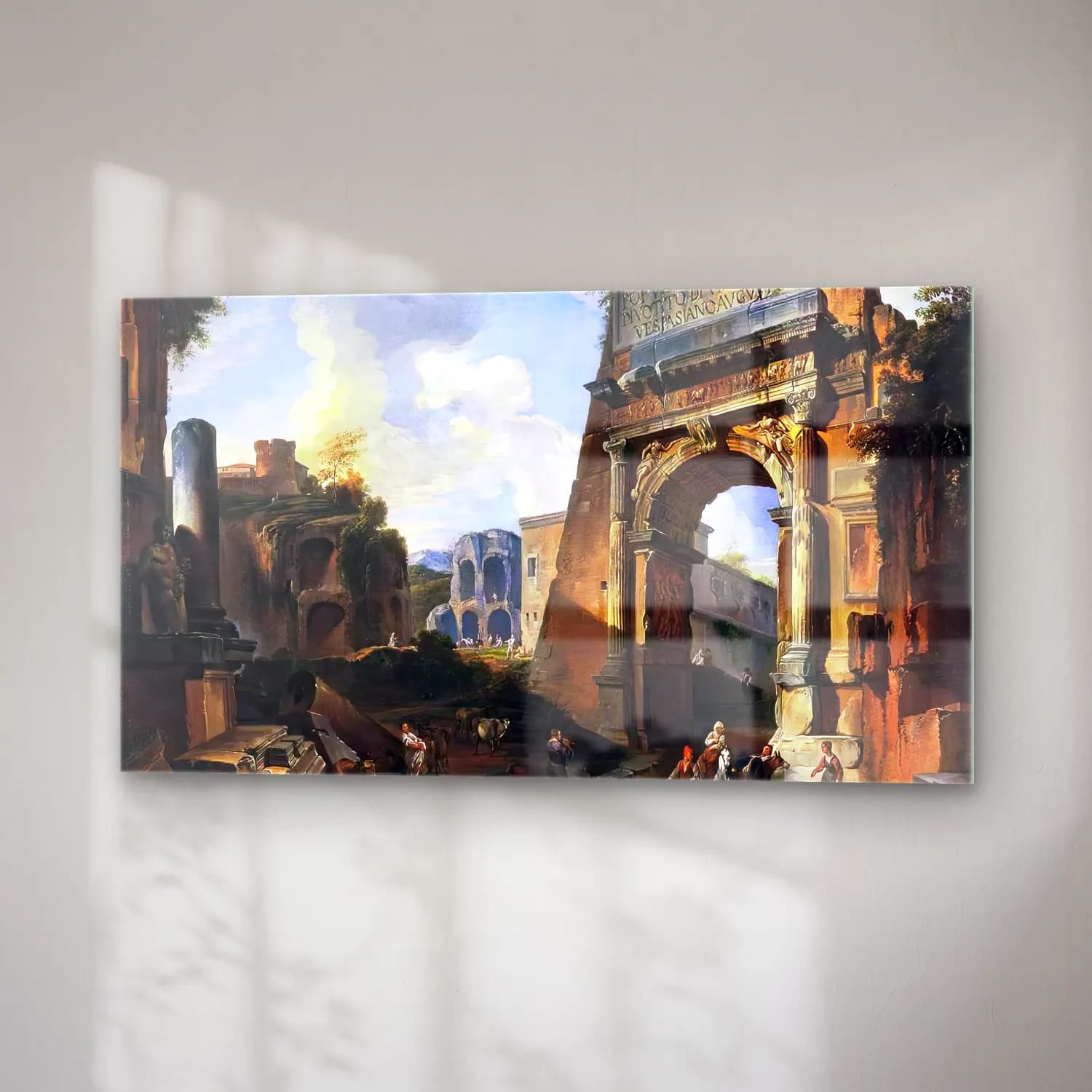 Giovanni Paolo Pannini – Ideal Landscape with the Titus Arch cam tablo — sağ açıdan görünüm