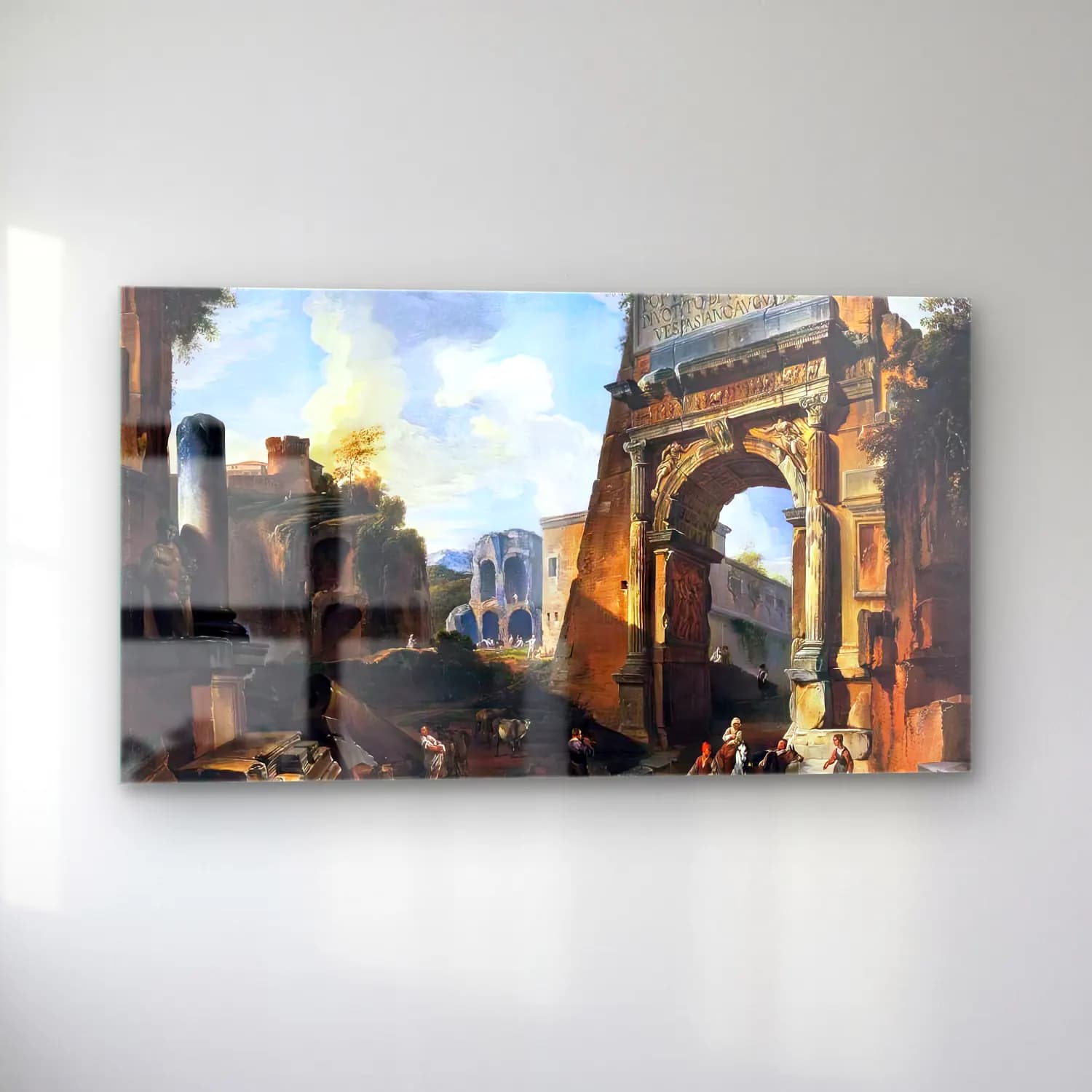 Giovanni Paolo Pannini – Ideal Landscape with the Titus Arch cam tablo — sol açıdan görünüm