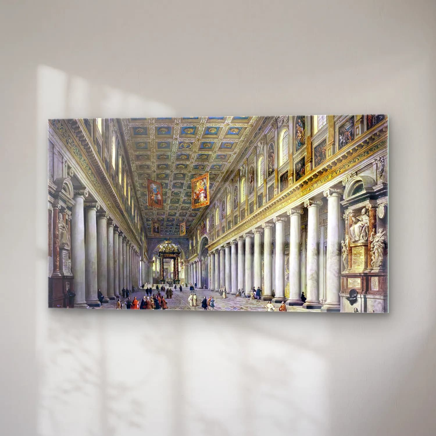 Giovanni Paolo Pannini – Interior of the Santa Maria Maggiore in Rome cam tablo — sağ açıdan görünüm