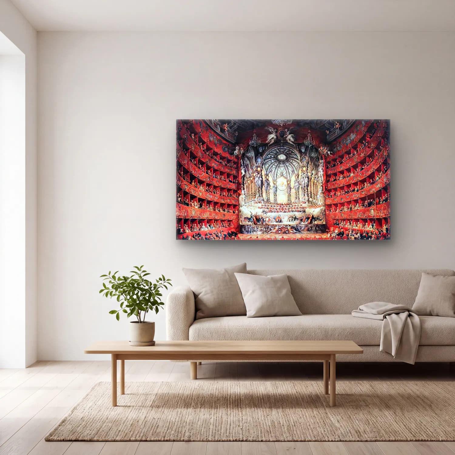 Giovanni Paolo Pannini – Musical Fête cam tablo — açık renk salonda