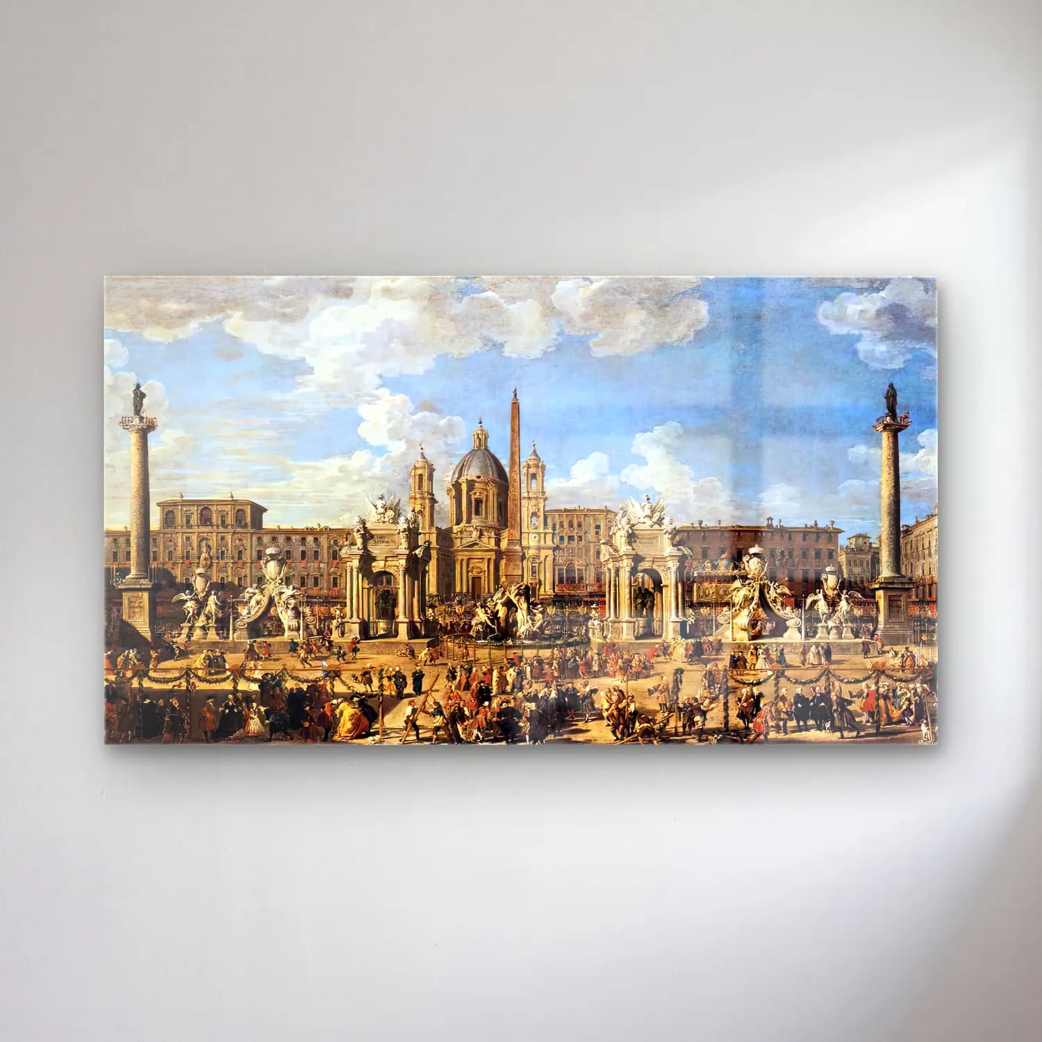 Giovanni Paolo Pannini – Piazza Navona in Rome cam tablo — Giovanni Paolo Pannini – Piazza Navona in Rome — yağlı boya roma