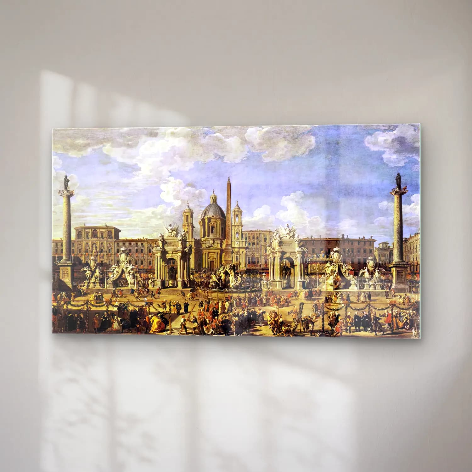 Giovanni Paolo Pannini – Piazza Navona in Rome cam tablo — sağ açıdan görünüm