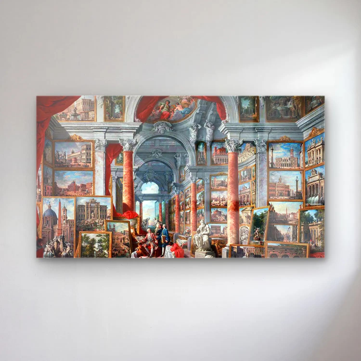 Giovanni Paolo Pannini – Picture Gallery with Views of Modern Rome cam tablo — Giovanni Paolo Pannini – Picture Gallery with Views of Modern Rome — yağlı boya roma