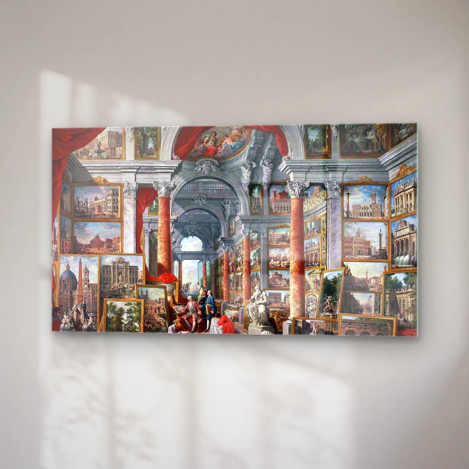 Giovanni Paolo Pannini – Picture Gallery with Views of Modern Rome cam tablo — sağ açıdan görünüm