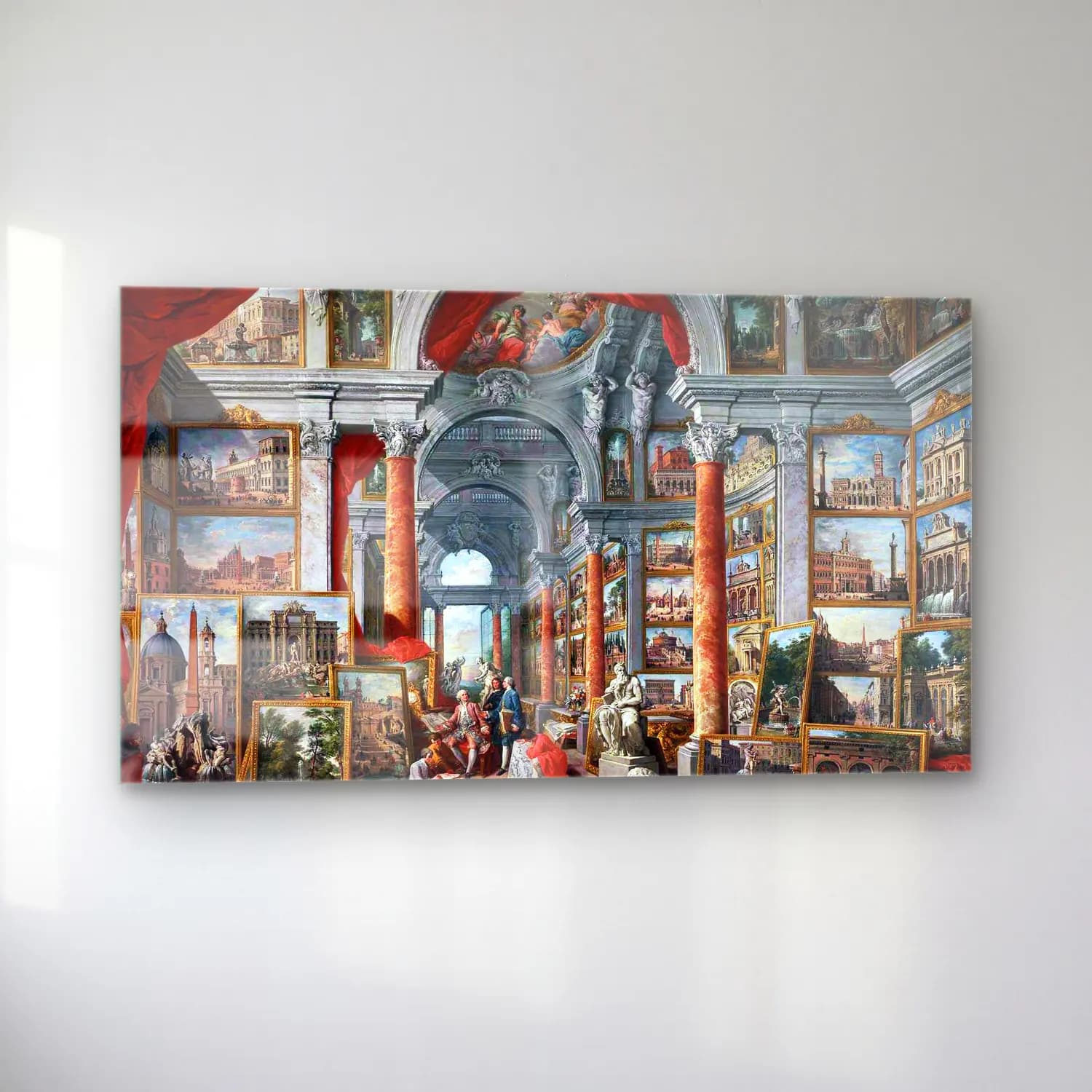 Giovanni Paolo Pannini – Picture Gallery with Views of Modern Rome cam tablo — sol açıdan görünüm