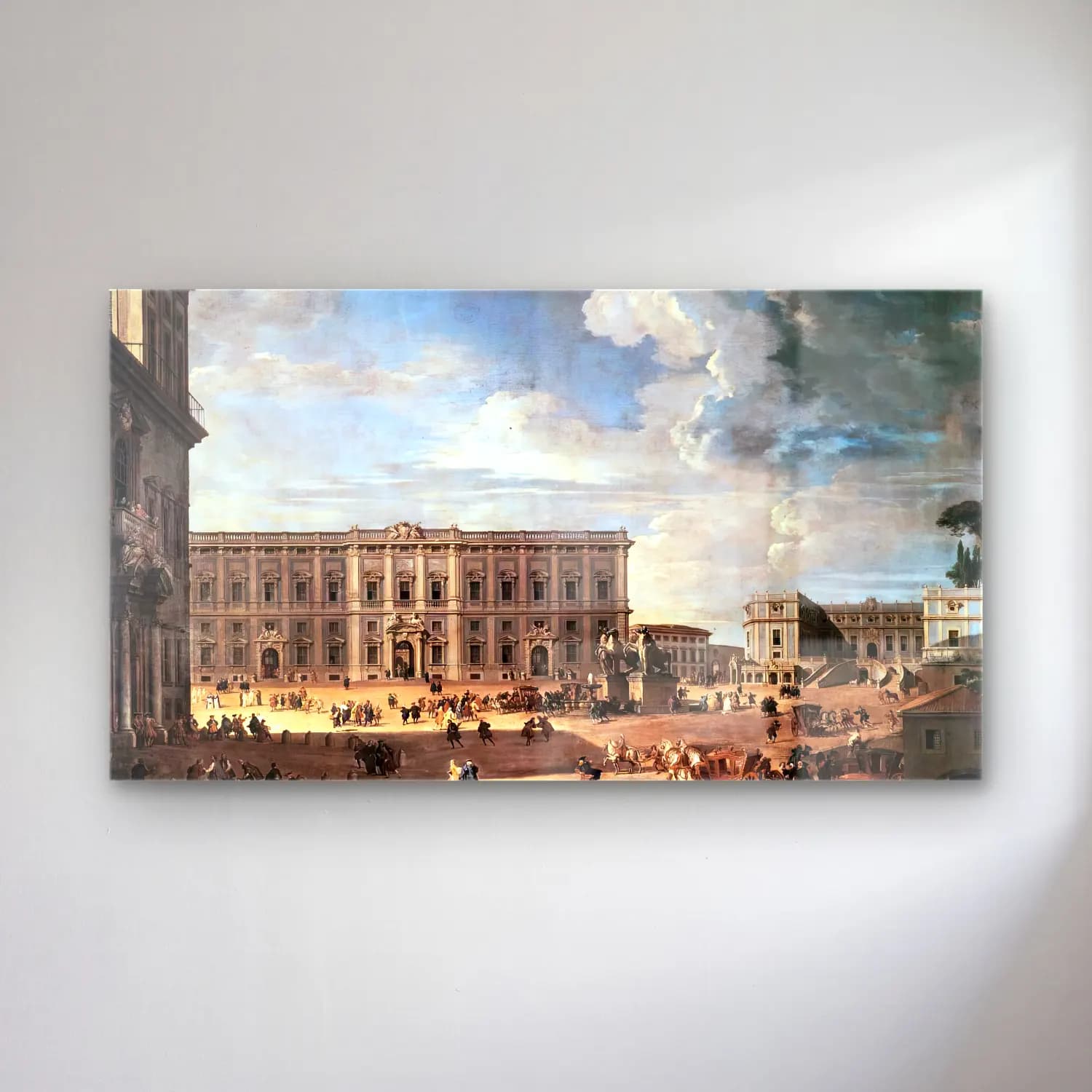 Giovanni Paolo Pannini – The Piazza del Quirinale cam tablo — Giovanni Paolo Pannini – The Piazza del Quirinale — yağlı boya roma