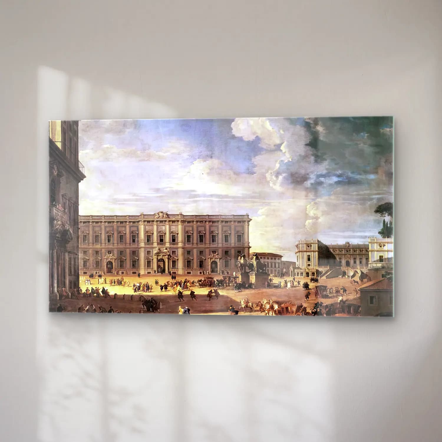 Giovanni Paolo Pannini – The Piazza del Quirinale cam tablo — sağ açıdan görünüm