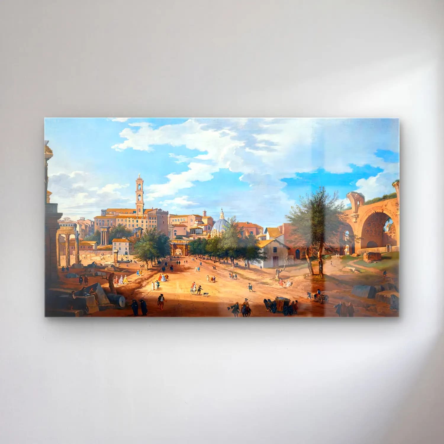 Giovanni Paolo Pannini – View of the Forum Looking towards the Capitol cam tablo — Giovanni Paolo Pannini – View of the Forum Looking towards the Capitol — yağlı boya roma
