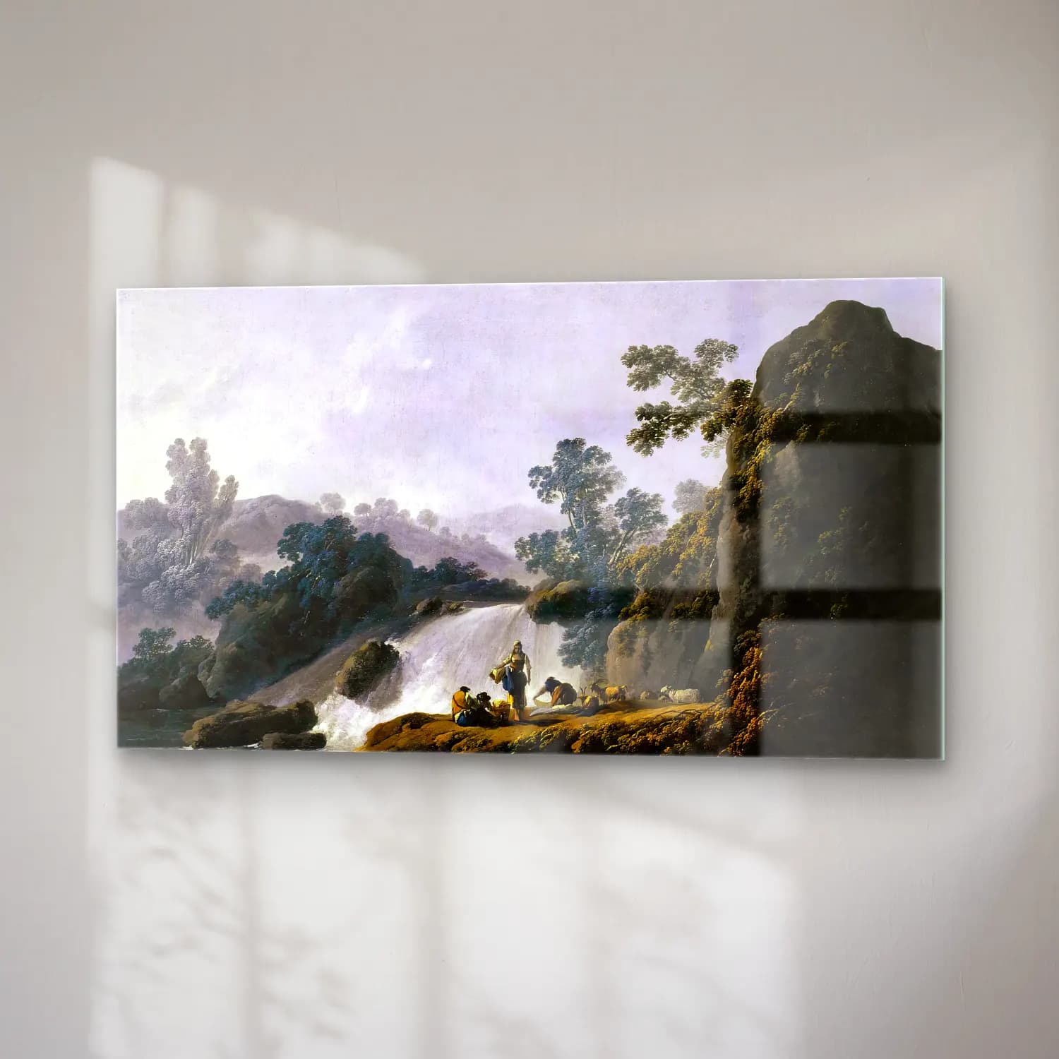 Jean-Baptiste Pillement – Landscape with Washerwomen cam tablo — sağ açıdan görünüm