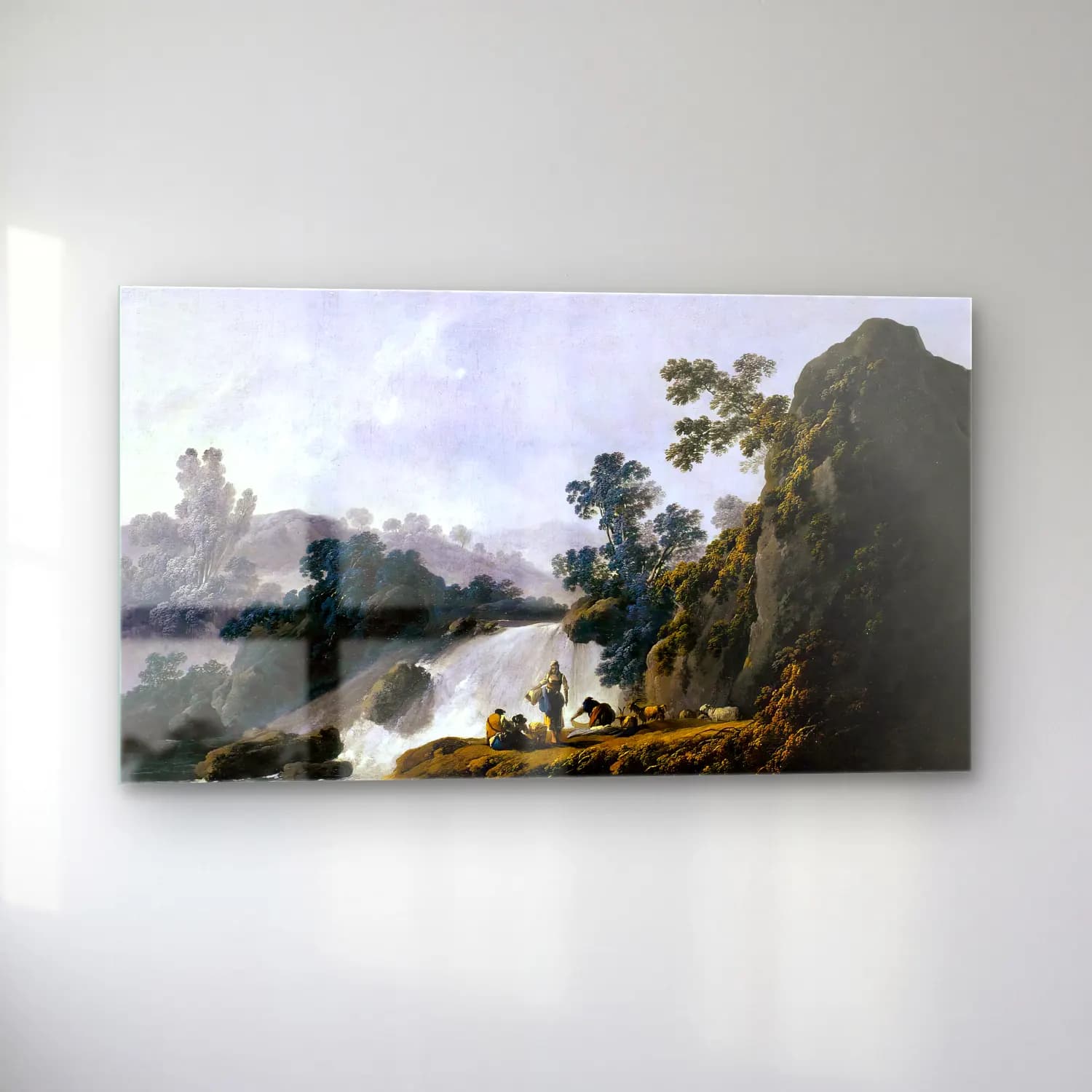 Jean-Baptiste Pillement – Landscape with Washerwomen cam tablo — sol açıdan görünüm