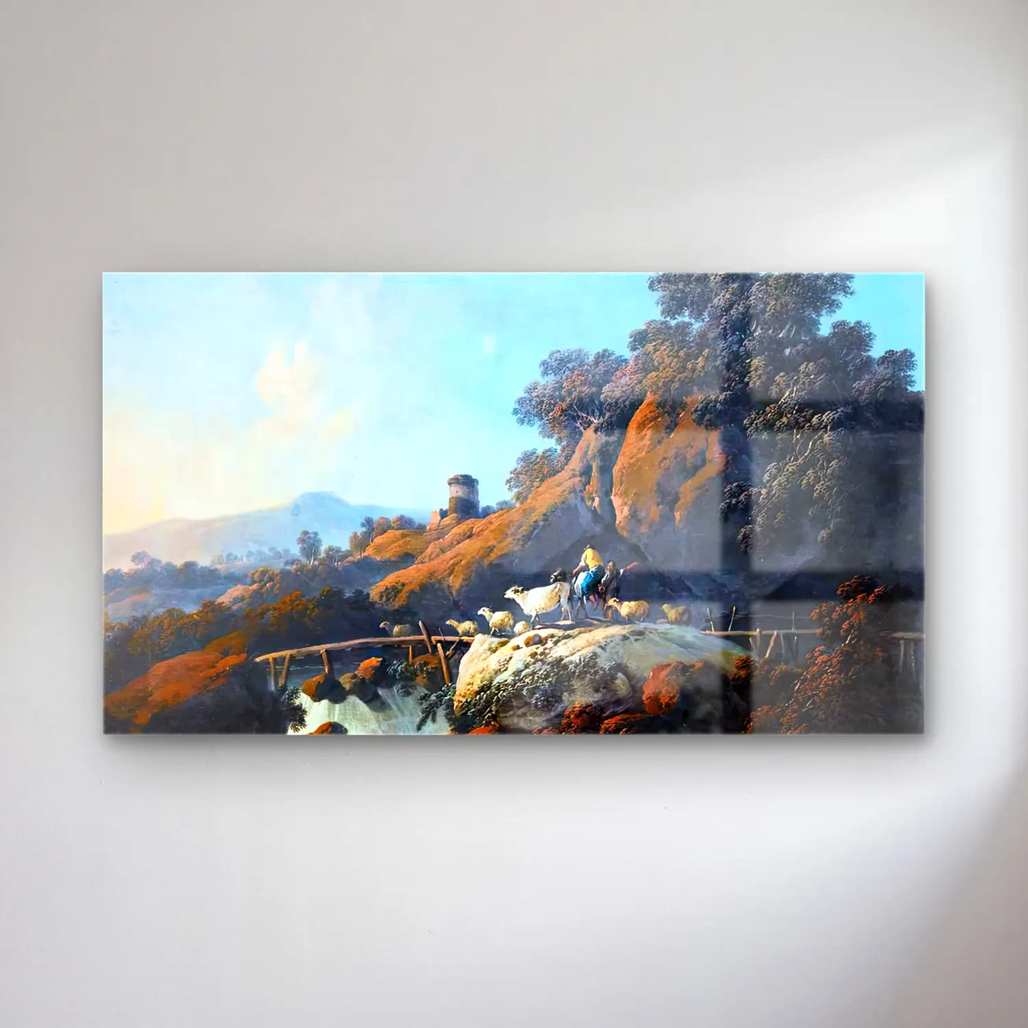 Jean-Baptiste Pillement – Landscape cam tablo — Jean-Baptiste Pillement – Landscape — yağlı boya kırda nehir