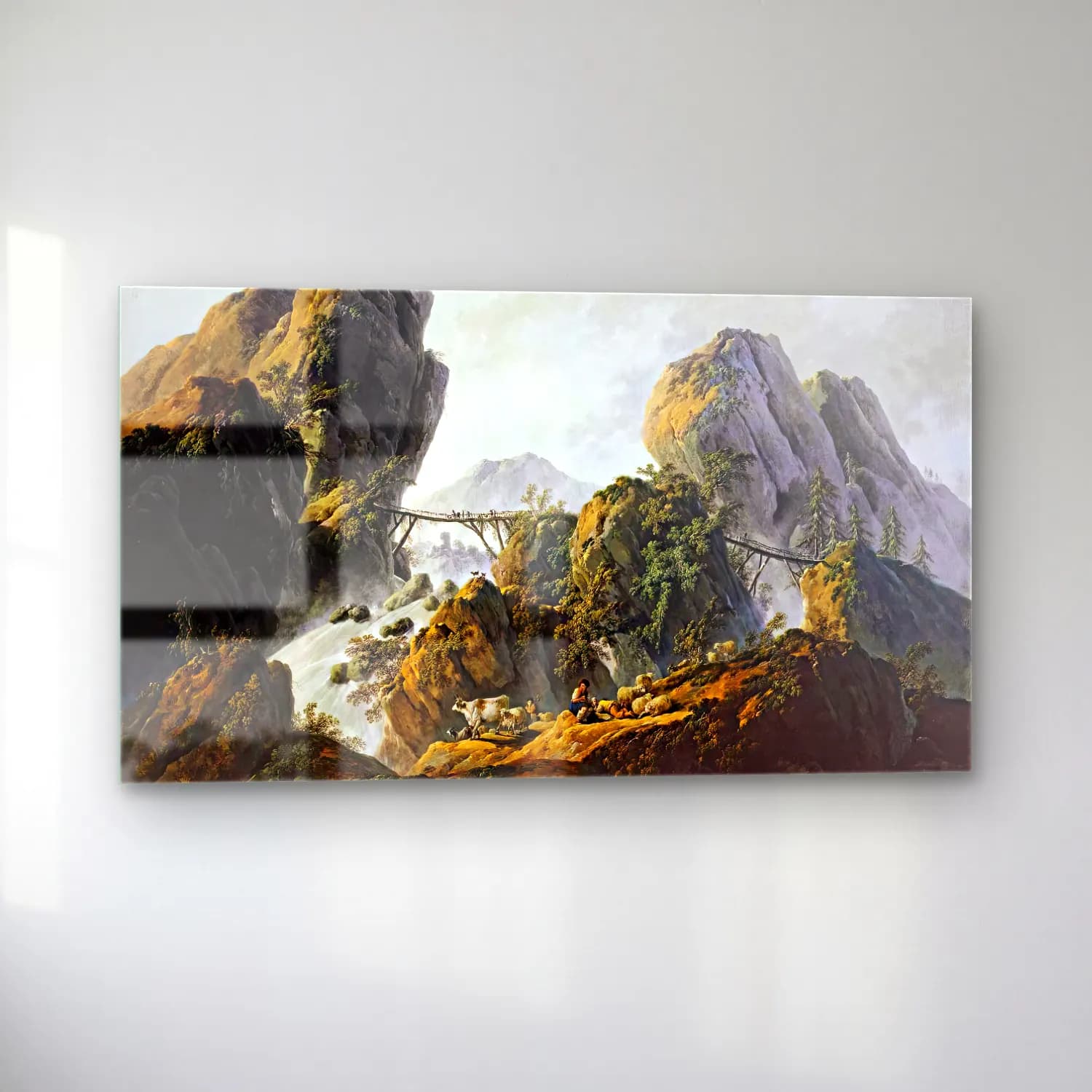 Jean-Baptiste Pillement – Mountainous Landscape cam tablo — sol açıdan görünüm