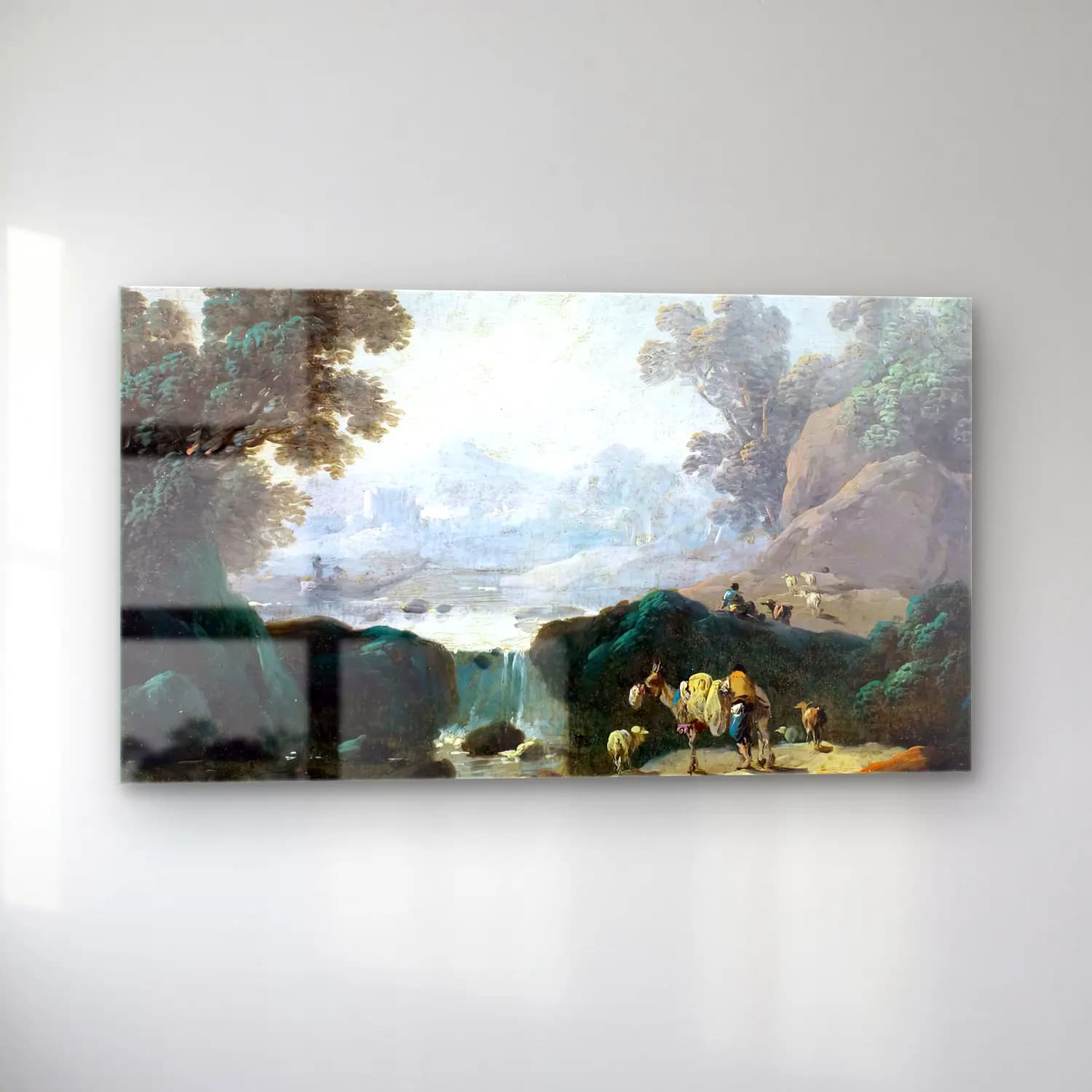 Jean-Baptiste Pillement – Waterfall Landscape in Portugal cam tablo — sol açıdan görünüm