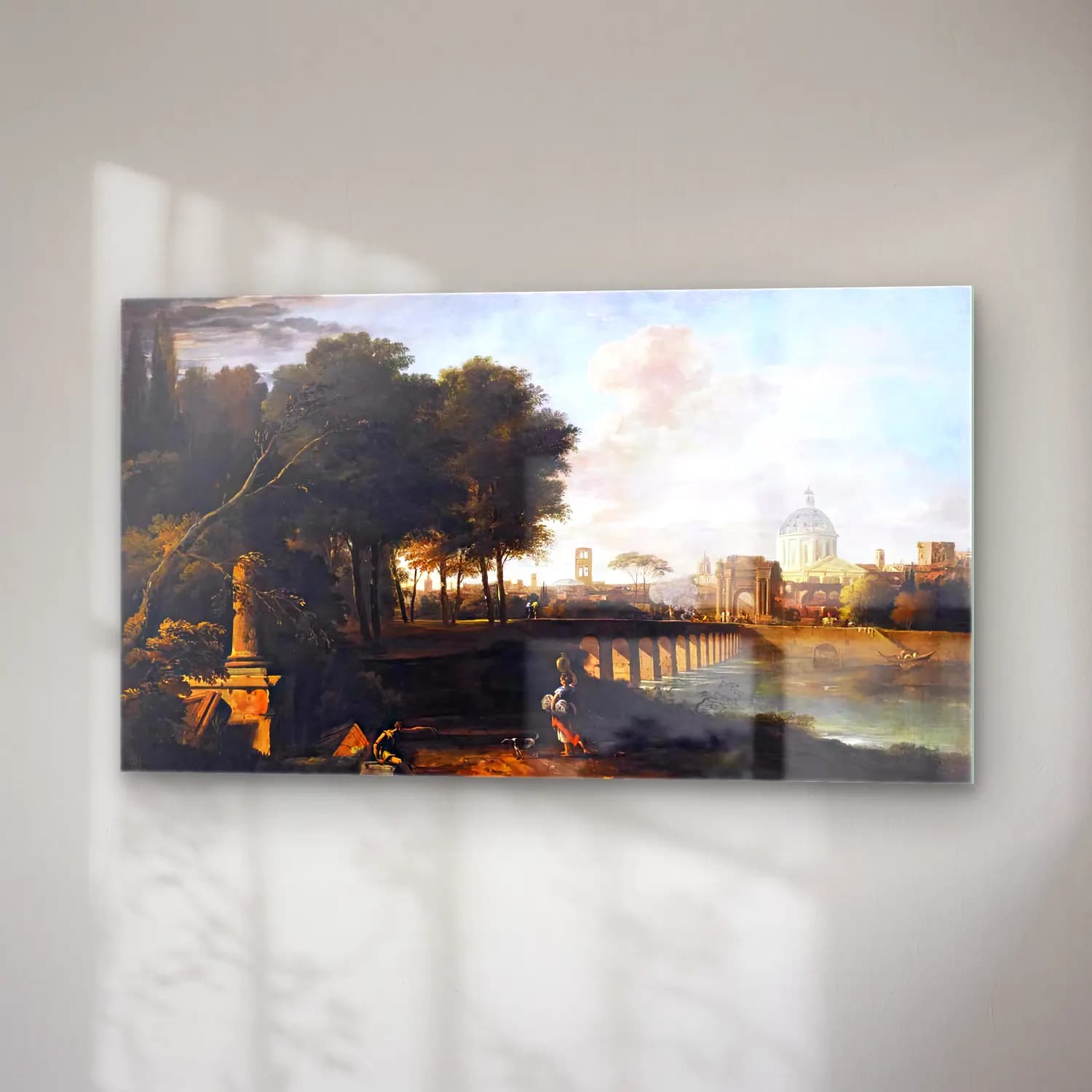 Marco Ricci – A Capriccio Landscape with a Domed Church cam tablo — sağ açıdan görünüm