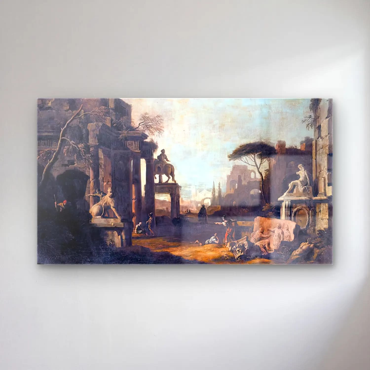 Marco Ricci – Architectural Capriccio cam tablo — Marco Ricci – Architectural Capriccio — yağlı boya antik kalıntılar