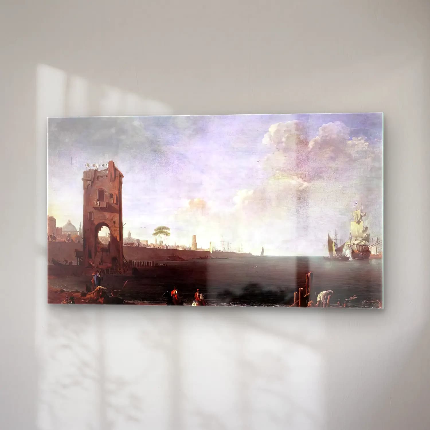 Marco Ricci – Coastal View with Tower cam tablo — sağ açıdan görünüm