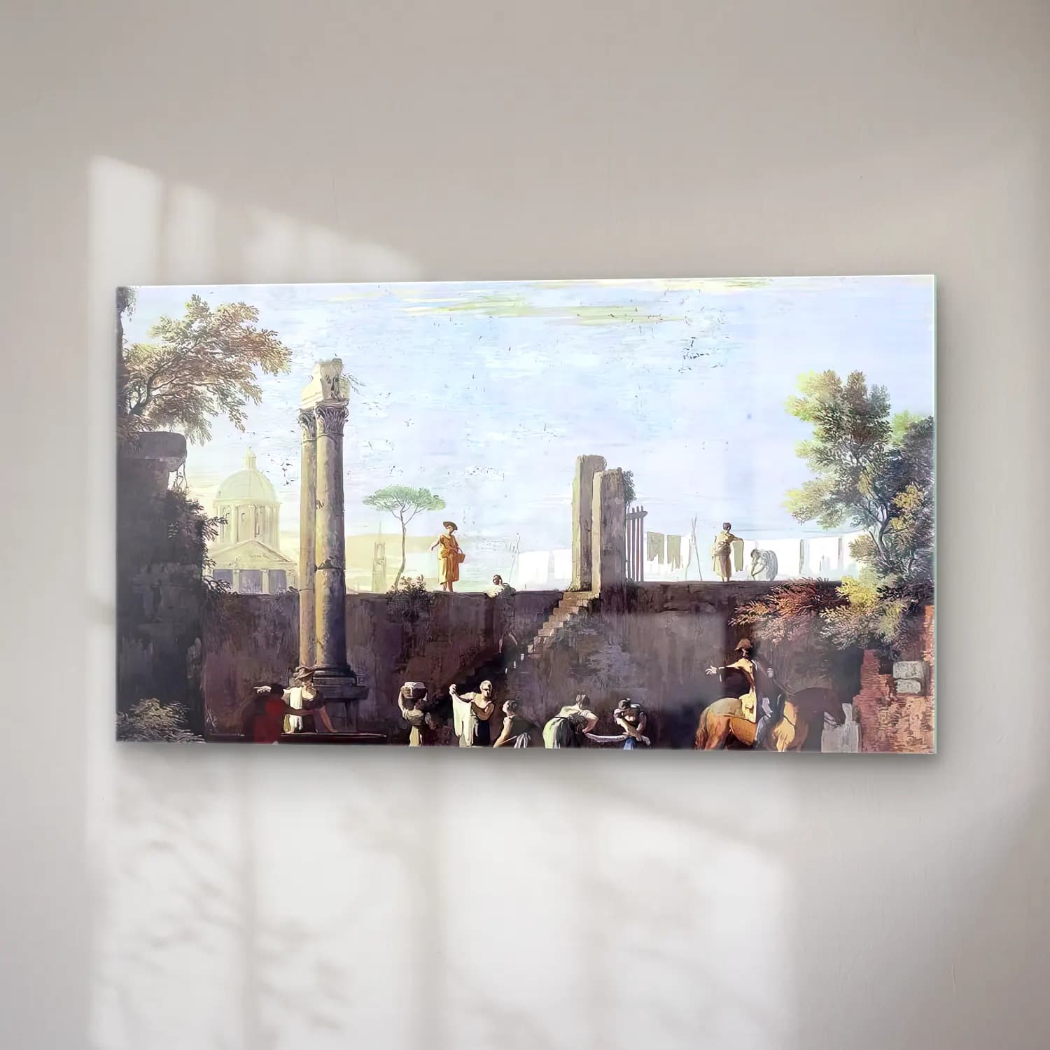 Marco Ricci – Figures among Ruins cam tablo — sağ açıdan görünüm
