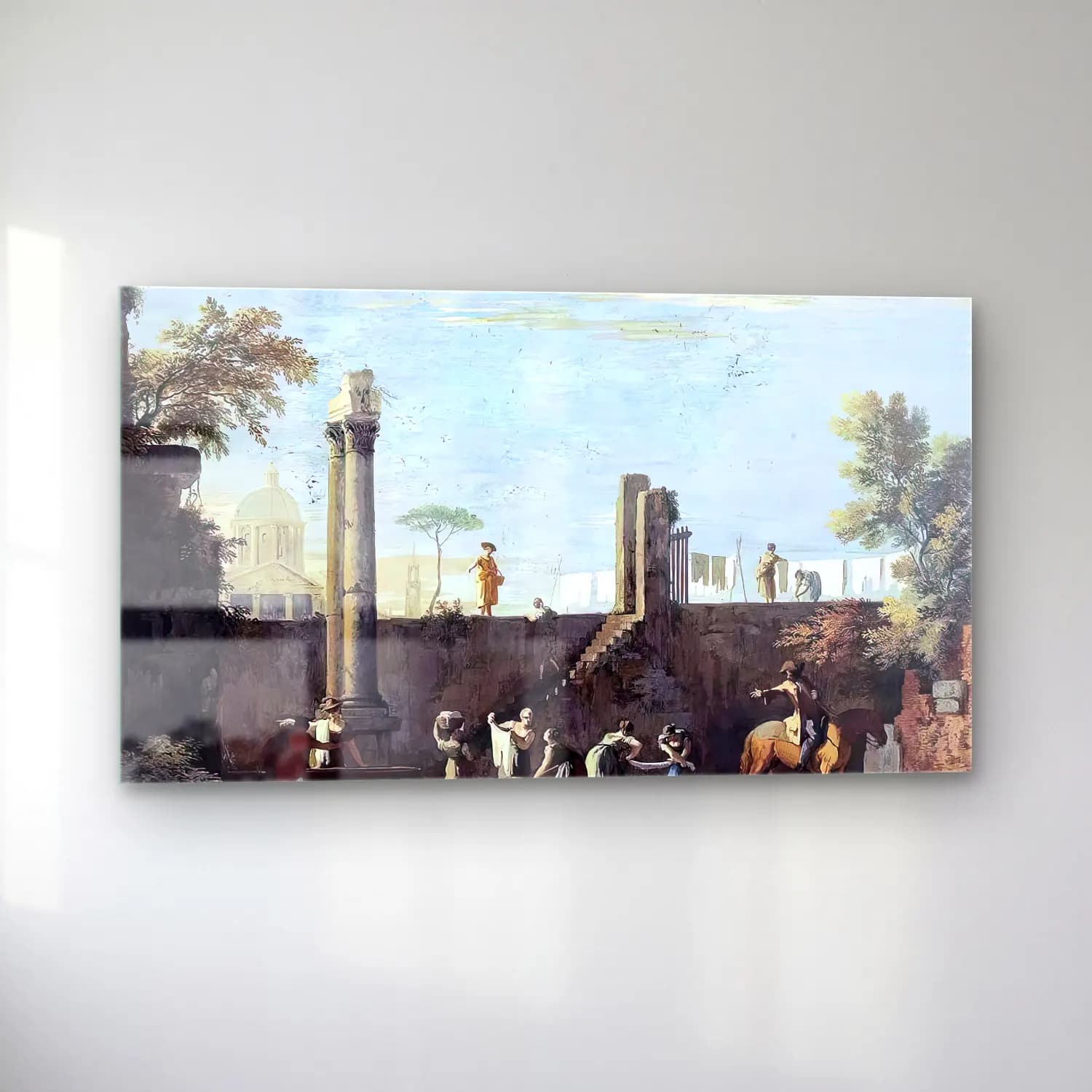 Marco Ricci – Figures among Ruins cam tablo — sol açıdan görünüm