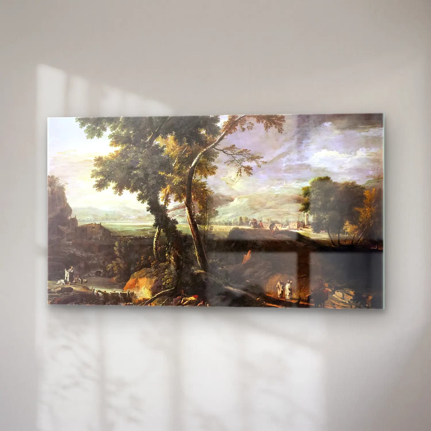 Marco Ricci – Landscape with River and Figures cam tablo — sağ açıdan görünüm