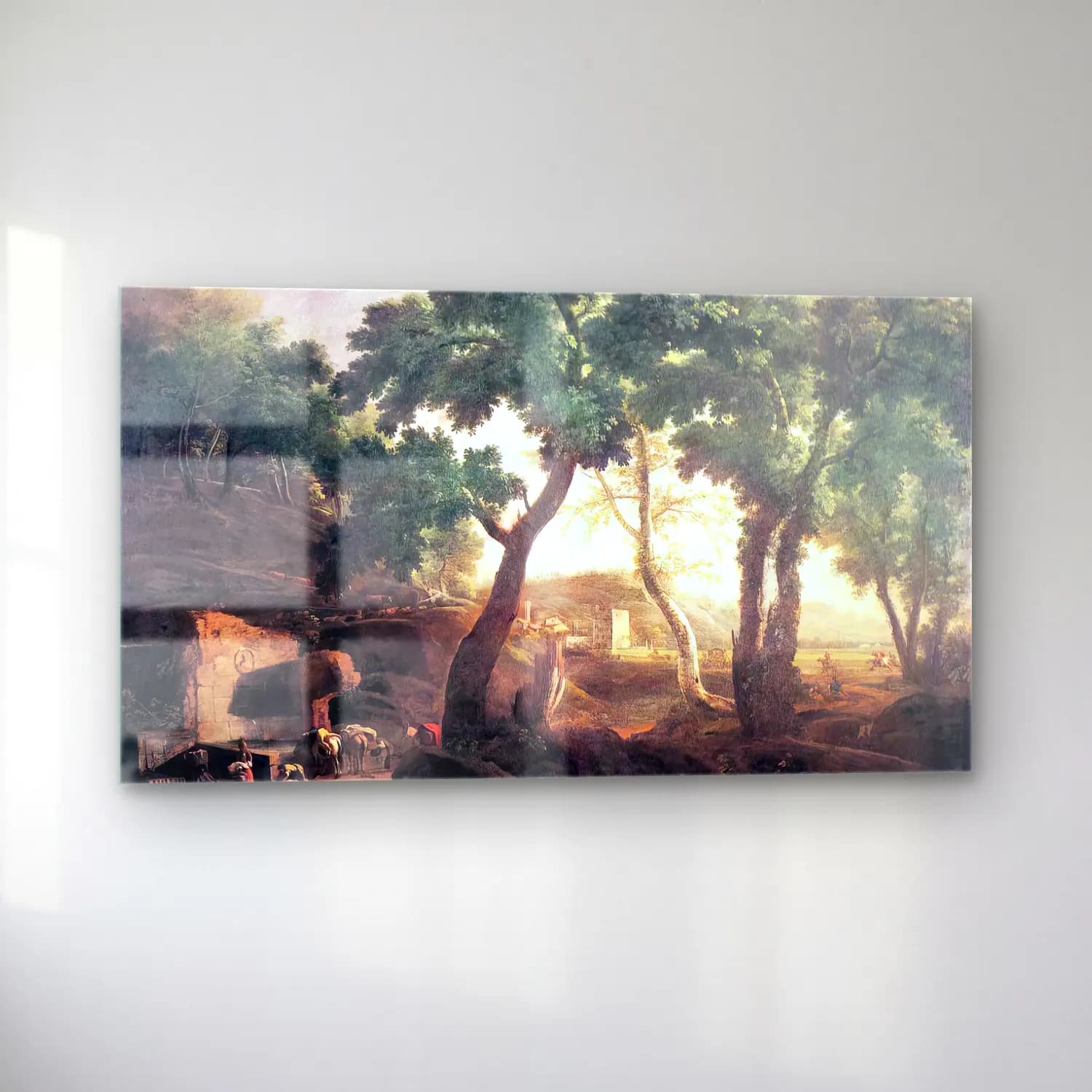 Marco Ricci – Landscape with Watering Horses cam tablo — sol açıdan görünüm