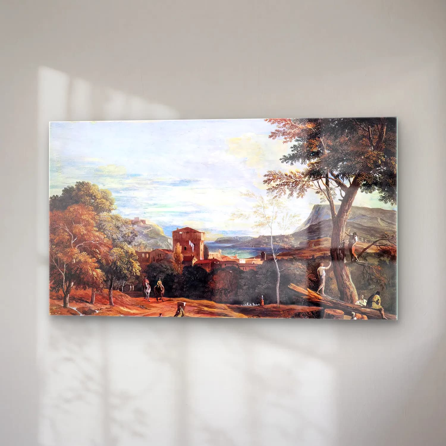 Marco Ricci – Landscape with Woodcutters and Two Horsemen cam tablo — sağ açıdan görünüm