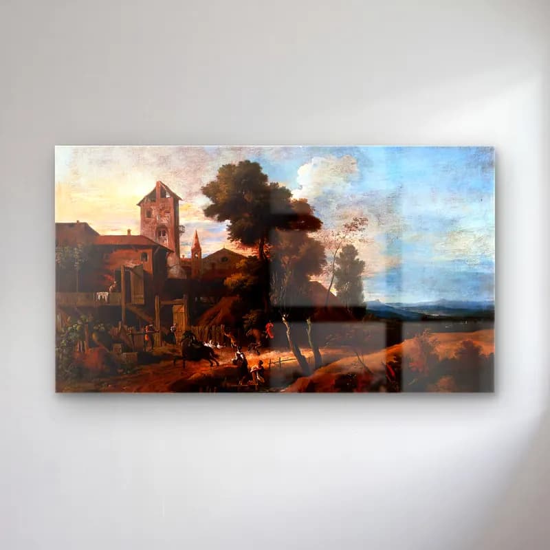 Marco Ricci – Landscape cam tablo — Marco Ricci – Landscape — yağlı boya dini sahne