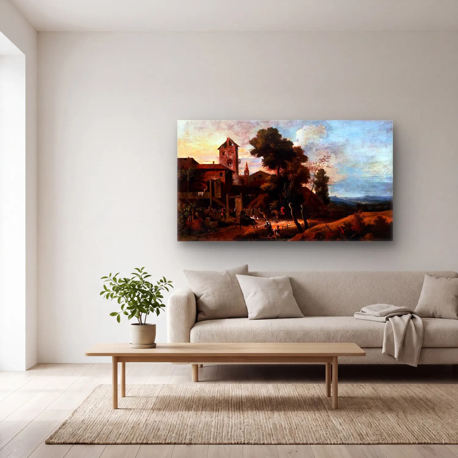 Marco Ricci – Landscape cam tablo — açık renk salonda