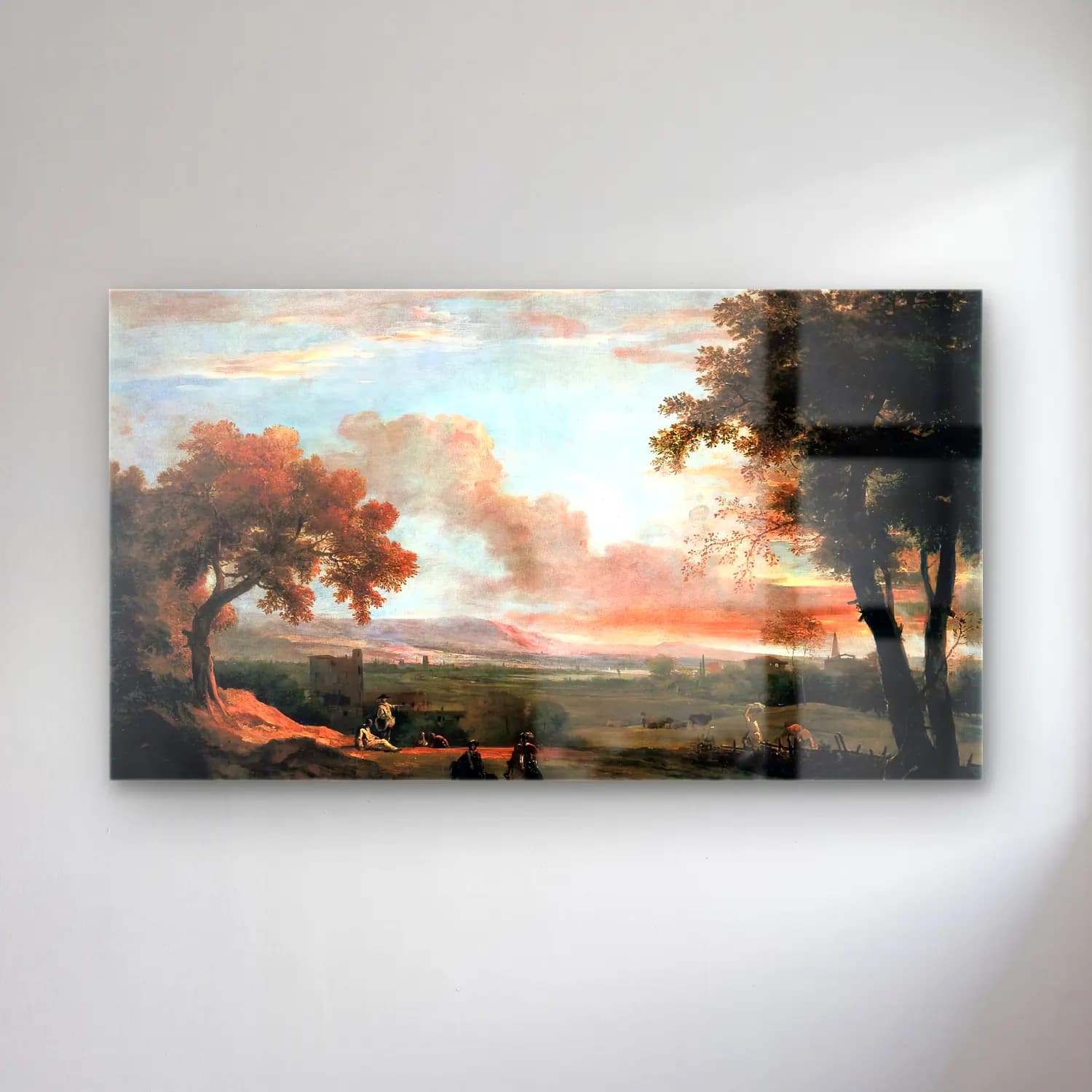 Marco Ricci – Southern Landscape at Twilight cam tablo — Marco Ricci – Southern Landscape at Twilight — yağlı boya dağ manzarası