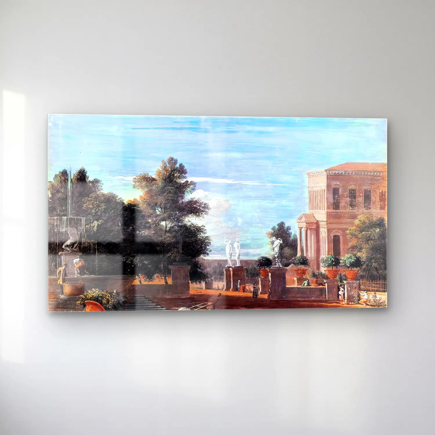 Marco Ricci – Villa in a Park Setting cam tablo — sol açıdan görünüm