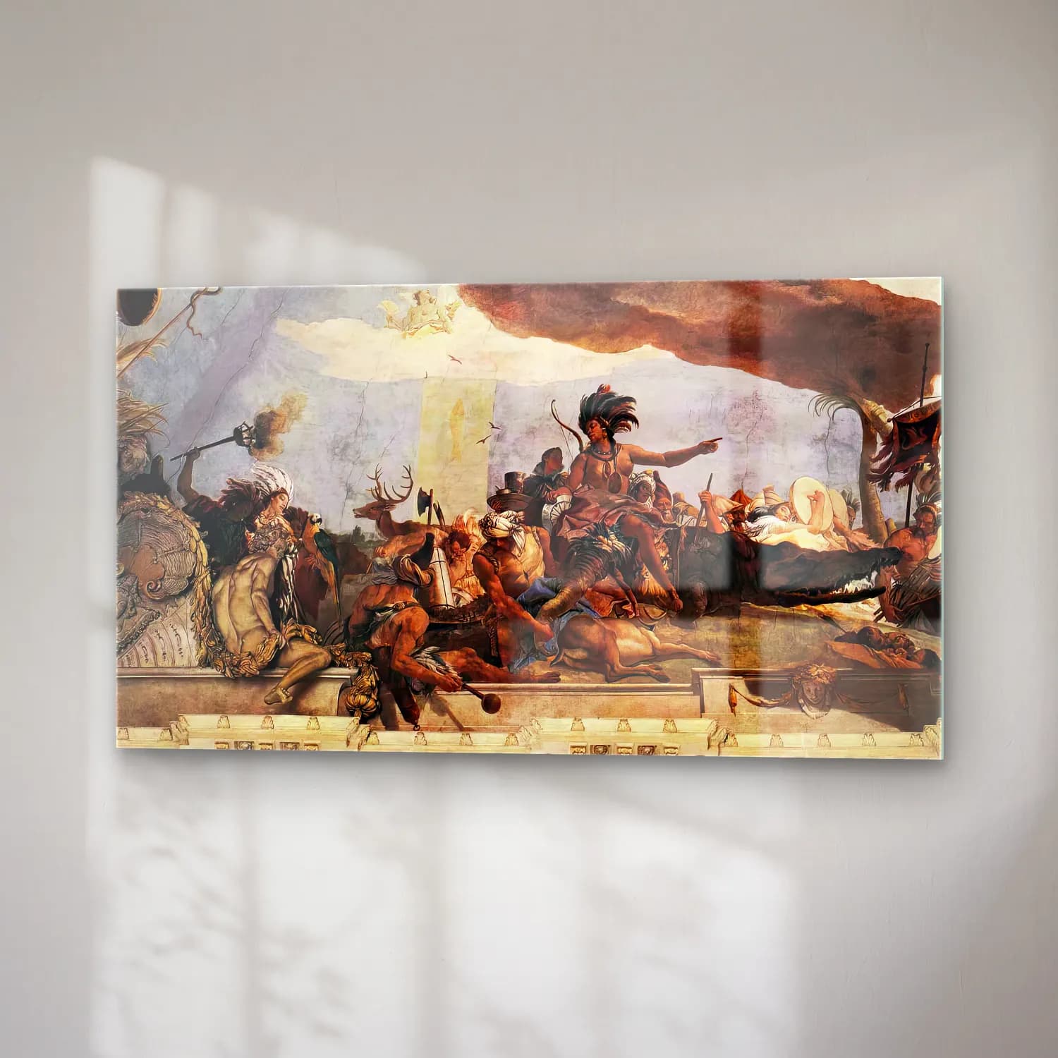 Giovanni Battista Tiepolo – Apollo and the Continents (America, left-hand side) cam tablo — sağ açıdan görünüm