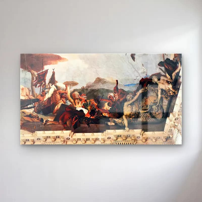Giovanni Battista Tiepolo – Apollo and the Continents (America, right-hand side) cam tablo — Giovanni Battista Tiepolo – Apollo and the Continents (America, right-hand side) — suluboya mitolojik sahne